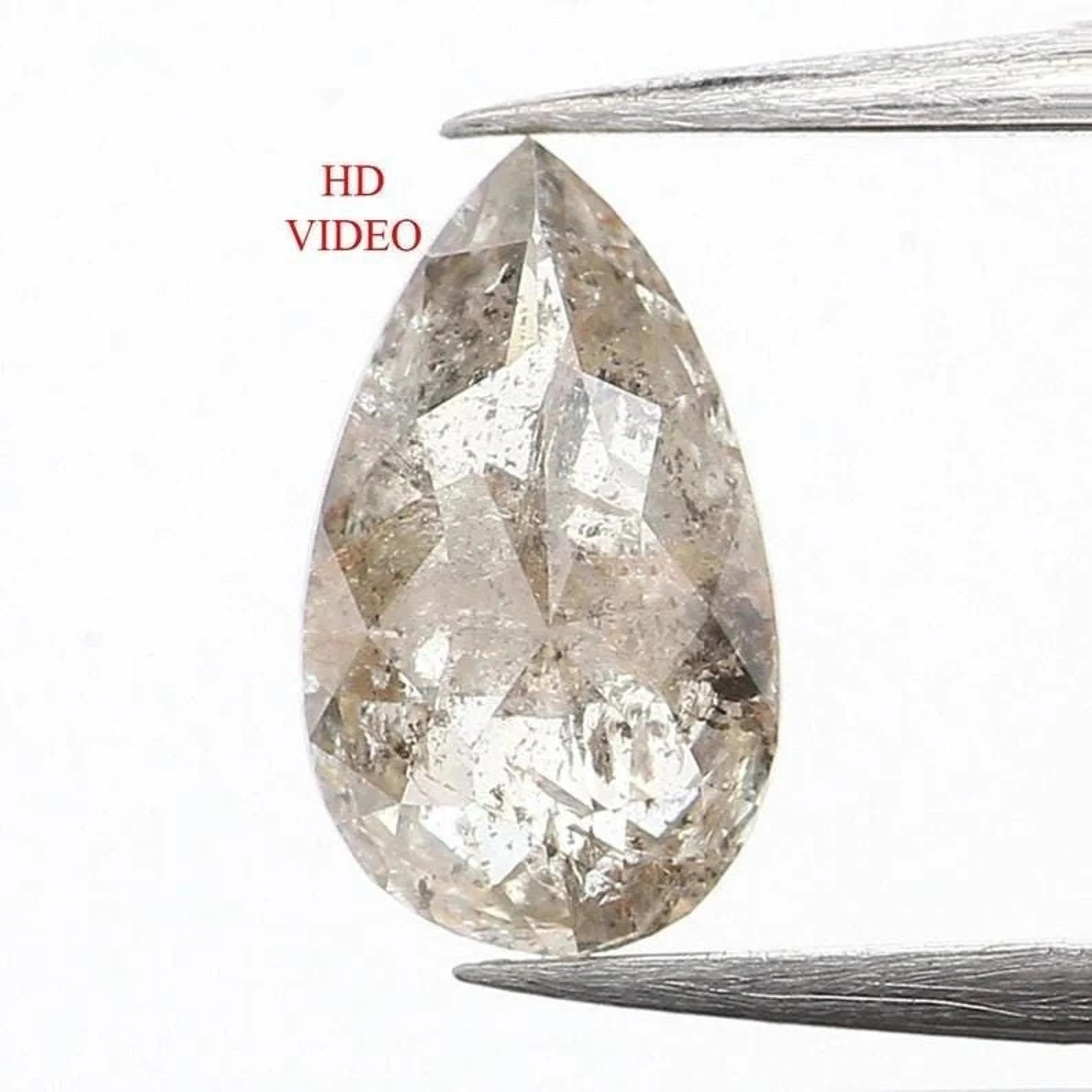 0.42 CT Natural Loose Pear Shape Diamond Grey Color Pear Cut Diamond 6.55 MM Natural Loose Grey Color Diamond Pear Rose Cut Diamond NQ913