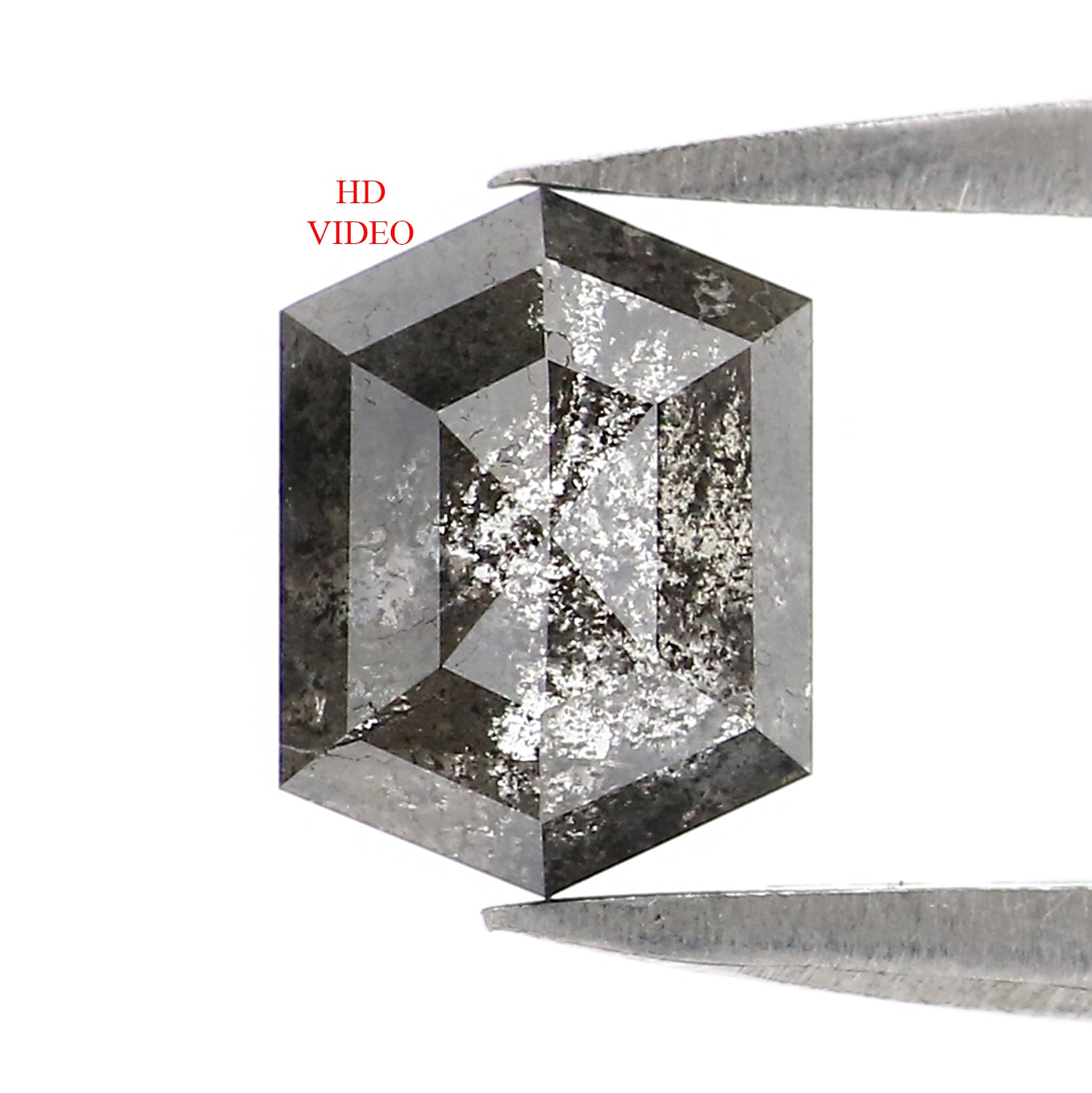 1.07 CT Natural Loose Hexagon Cut Diamond Salt And Pepper Hexagon Diamond 7.05 MM Natural Loose Black Grey Color Hexagon Cut Diamond LQ2950