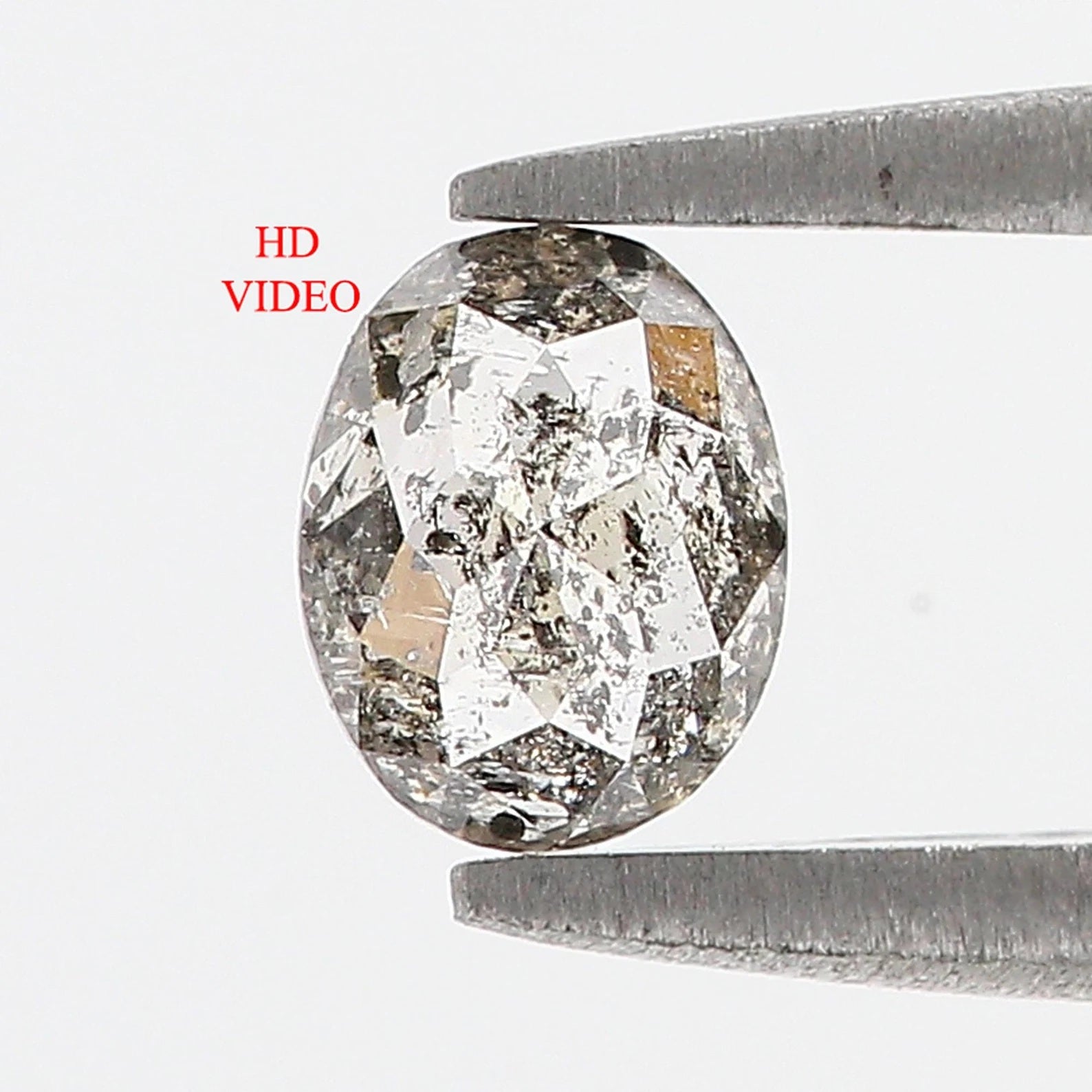 0.51 Ct Natural Loose Oval Shape Diamond Black Grey Color Oval Diamond 5.65 MM Natural Loose Diamond Salt and Pepper Oval Cut Diamond QN1001