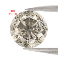 Natural Loose Round Diamond, Salt And Pepper Round Diamond, Natural Loose Diamond, Round Brilliant Cut Diamond, 1.57 CT Round Shape KDL8546
