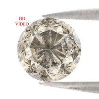 1.57 CT Natural Loose Round Shape Diamond Black Grey Color Round Cut Diamond 6.90 MM Salt And Pepper Round Brilliant Cut Diamond QL8546