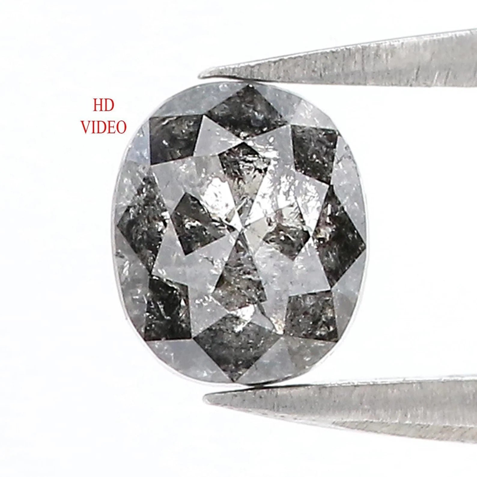 0.79 CT Natural Loose Oval Shape Diamond Salt And Pepper Oval Cut Diamond 6.00 MM Natural Loose Diamond Black Grey Oval Shape Diamond QN1230