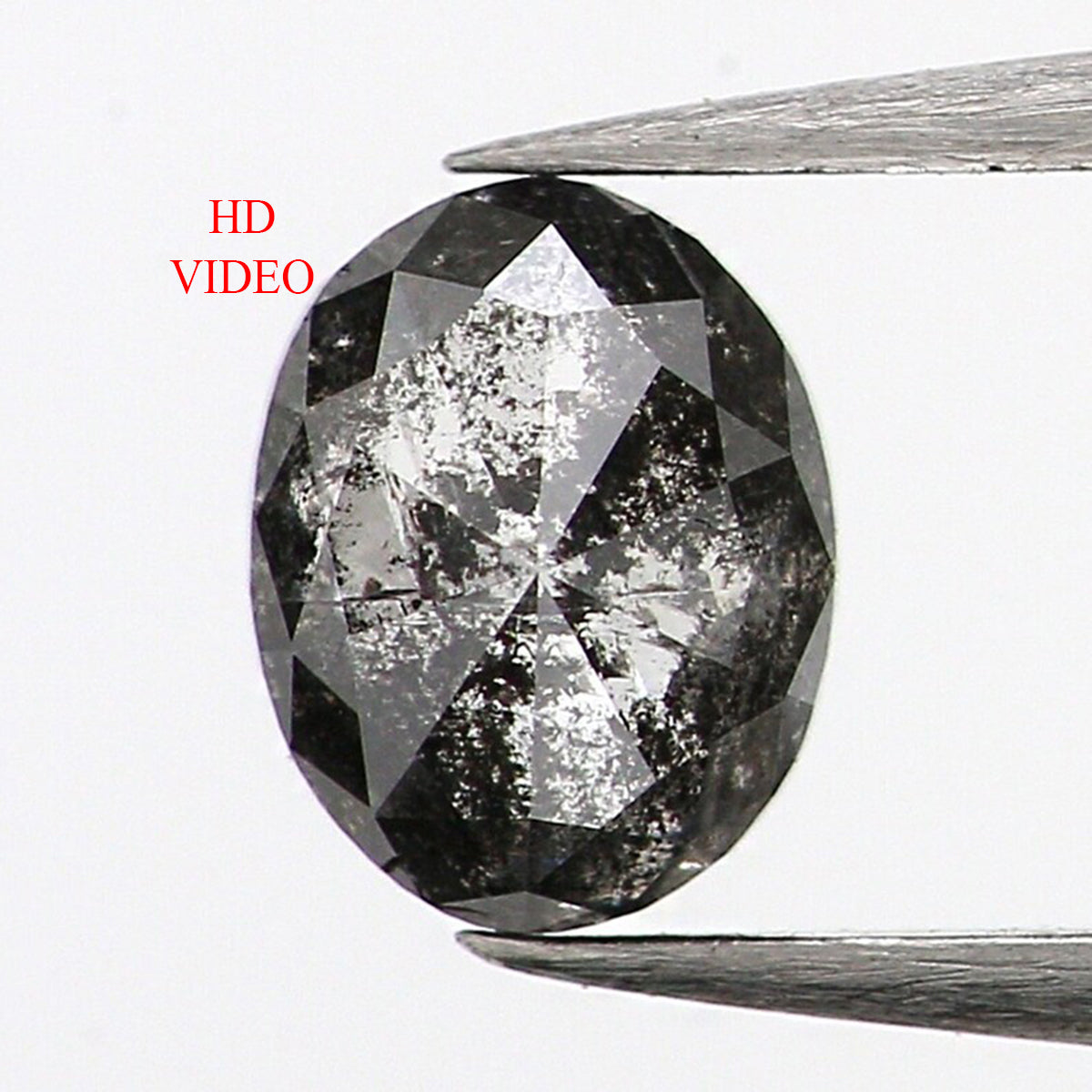 0.36 CT Natural Loose Oval Shape Diamond Salt And Pepper Oval Cut Diamond 4.70 MM Natural Loose Black Grey Color Oval Rose Cut Diamond LQ698