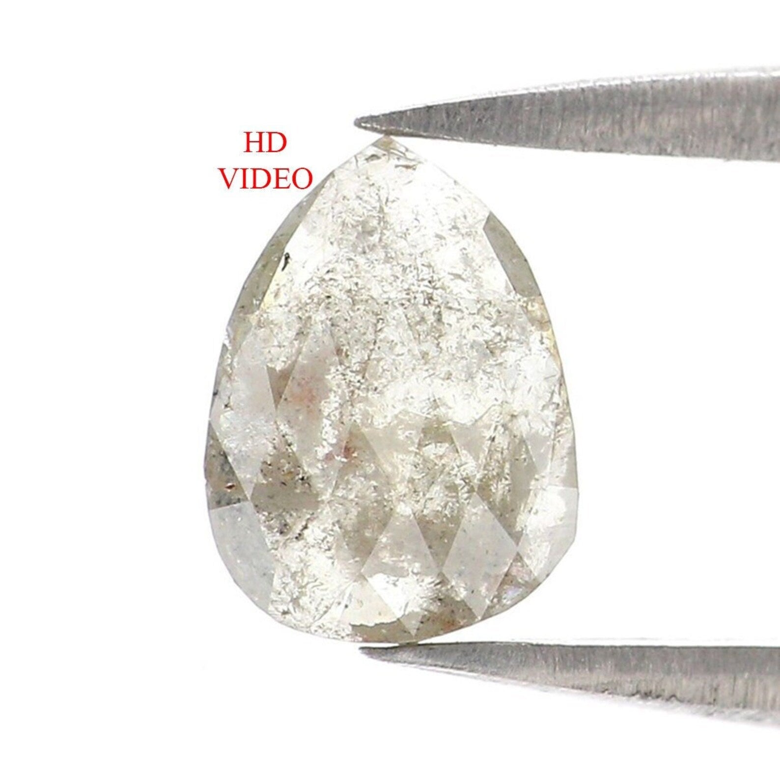 0.63 CT Natural Loose Pear Diamond Grey Color Pear Cut Diamond Natural Loose Diamond 7.20 MM Pear Rose Cut Diamond Pear Shape Diamond NQ8563