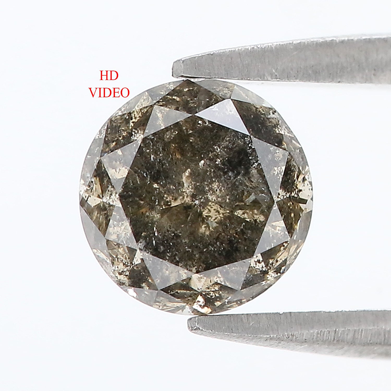 1.48 CT Natural Loose Round Shape Diamond Salt And Pepper Round Cut Diamond 6.70 MM Natural Loose Diamond Round Brilliant Cut Diamond LQ8699