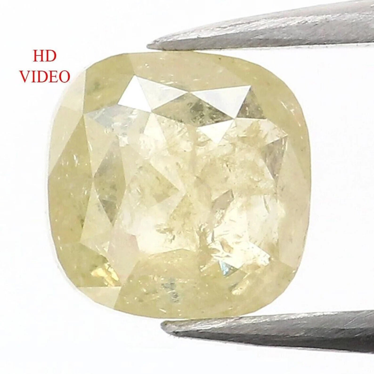 0.74 Ct Natural Loose Cushion Shape Diamond Cushion Yellow Color Cushion Diamond 5.60 MM Natural Loose Yellow Color Cushion Rose Cut NQ319