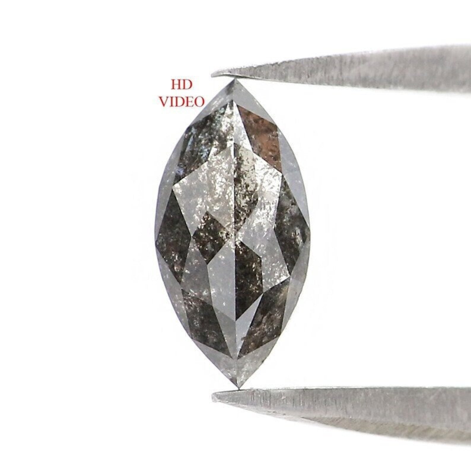 0.49 CT Natural Loose Marquise Shape Diamond Salt And Pepper Marquise Cut Diamond 7.60 MM Natural Diamond Marquise Ruse Cut Diamond NQ2461
