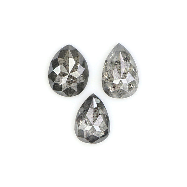 Natural Loose Pear Diamond, Salt And Pepper Diamond, Natural Loose Diamond, Pear Rose Cut Diamond, Pear Diamond 0.60 CT Pear Shape L2882