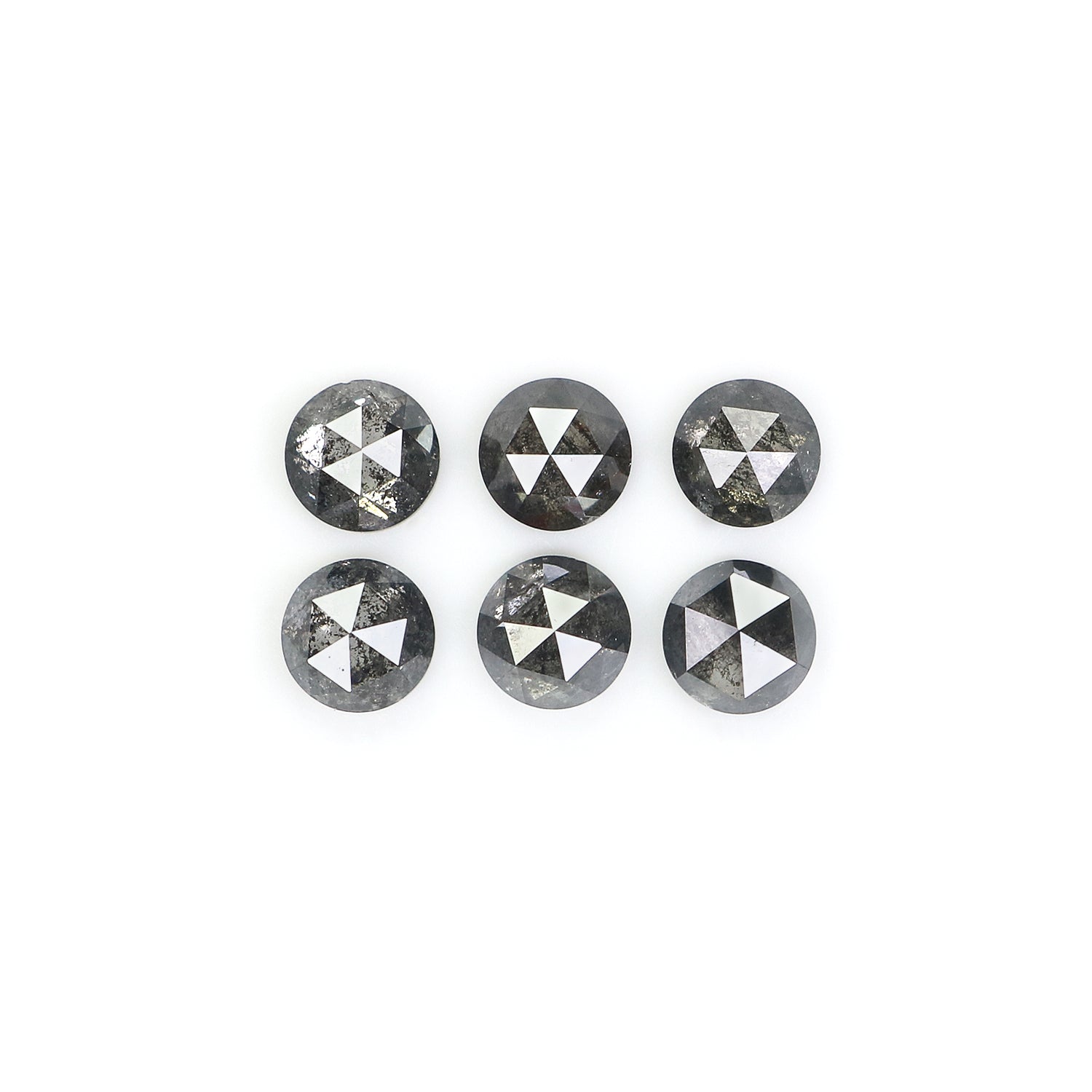 Natural Loose Rose Cut Salt And Pepper Diamond Black Grey Color 1.41 CT 3.45 MM Rose Cut Shape Diamond KR2547