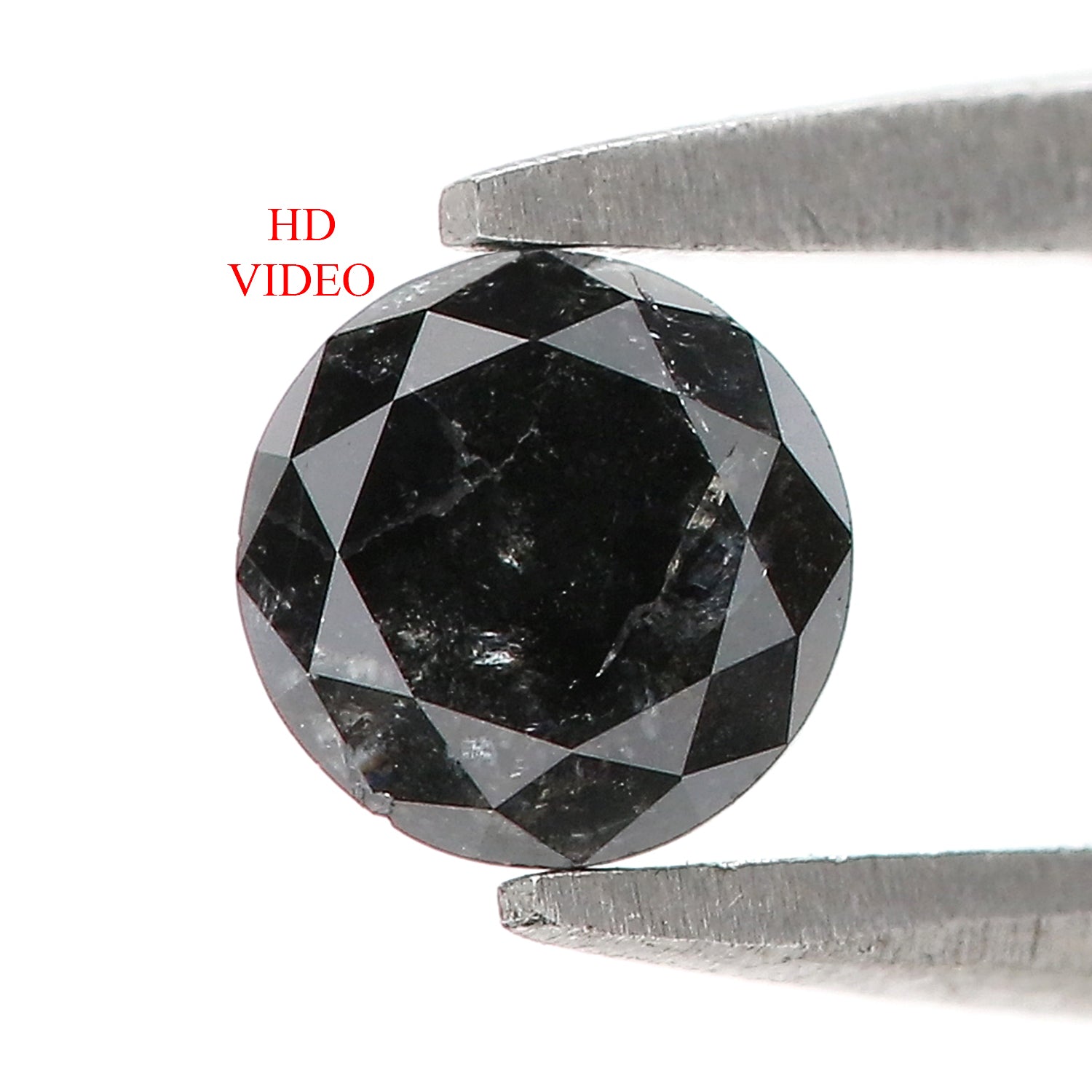 0.43 CT Natural Loose Round Shape Diamond Black Grey Color Round Shape Diamond 4.75 MM Salt And Pepper Round Brilliant Cut Diamond QL5995