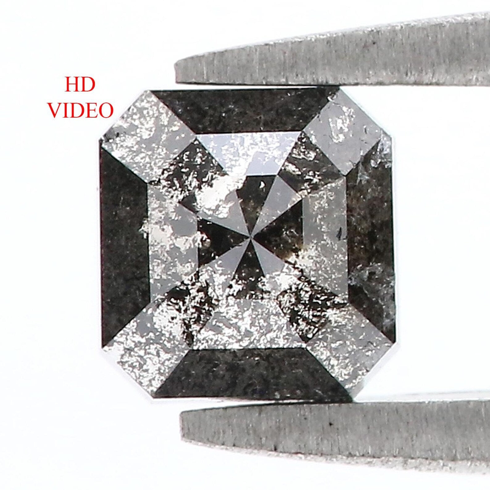 0.79 Ct Natural Loose Emerald Diamond Grey Color Emerald Diamond 5.40 MM Natural Loose Diamond Salt And Pepper Emerald Cut Diamond QN8508