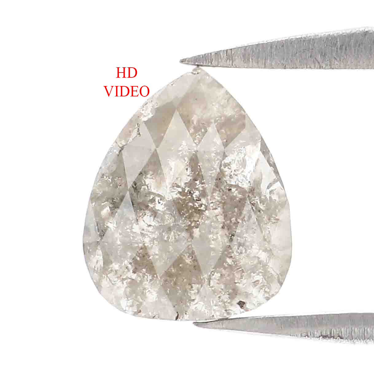 Natural Loose Pear Grey Color Diamond 0.85 CT 8.00 MM Pear Shape Rose Cut Diamond L6982