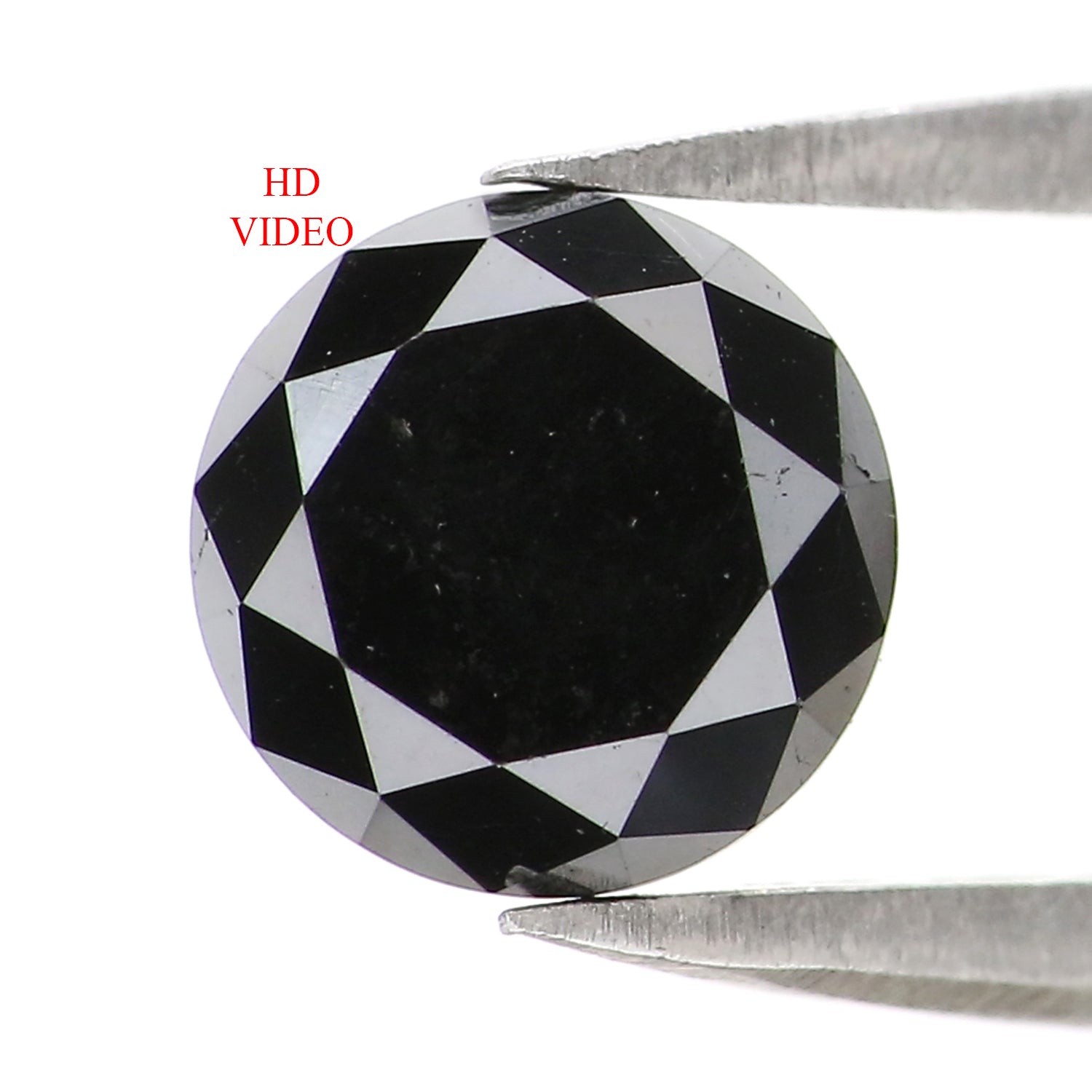 1.43 Ct Natural Loose Round Shape Diamond Black Color Diamond 6.55 MM Natural Loose Diamond Black Color Round Brilliant Cut Diamond LC14
