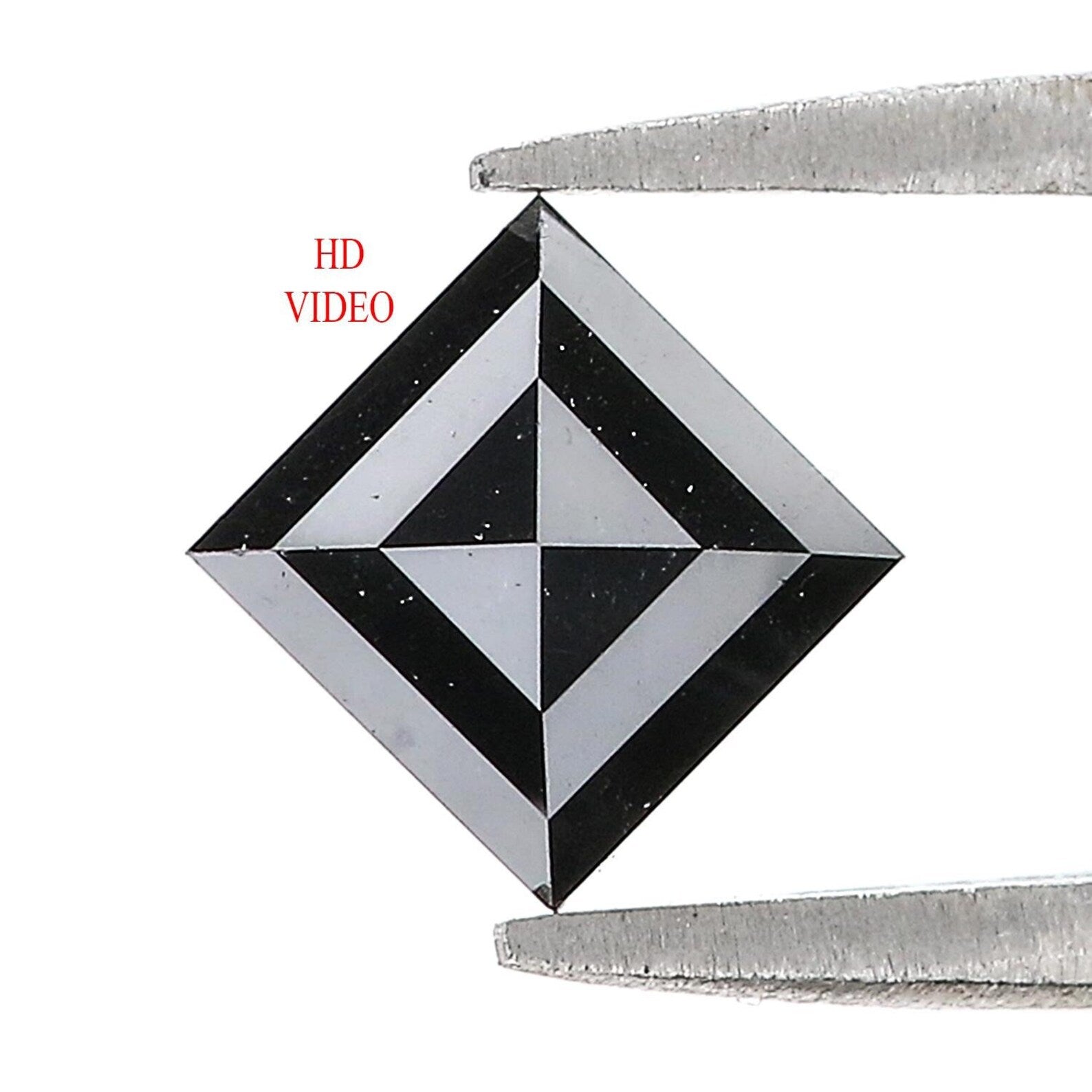 1.20 CT Natural Loose Kite Shape Diamond Black Color Kite Cut Diamond 8.35 MM Natural Loose Diamond Black Color Kite Rose Cut Diamond QN553