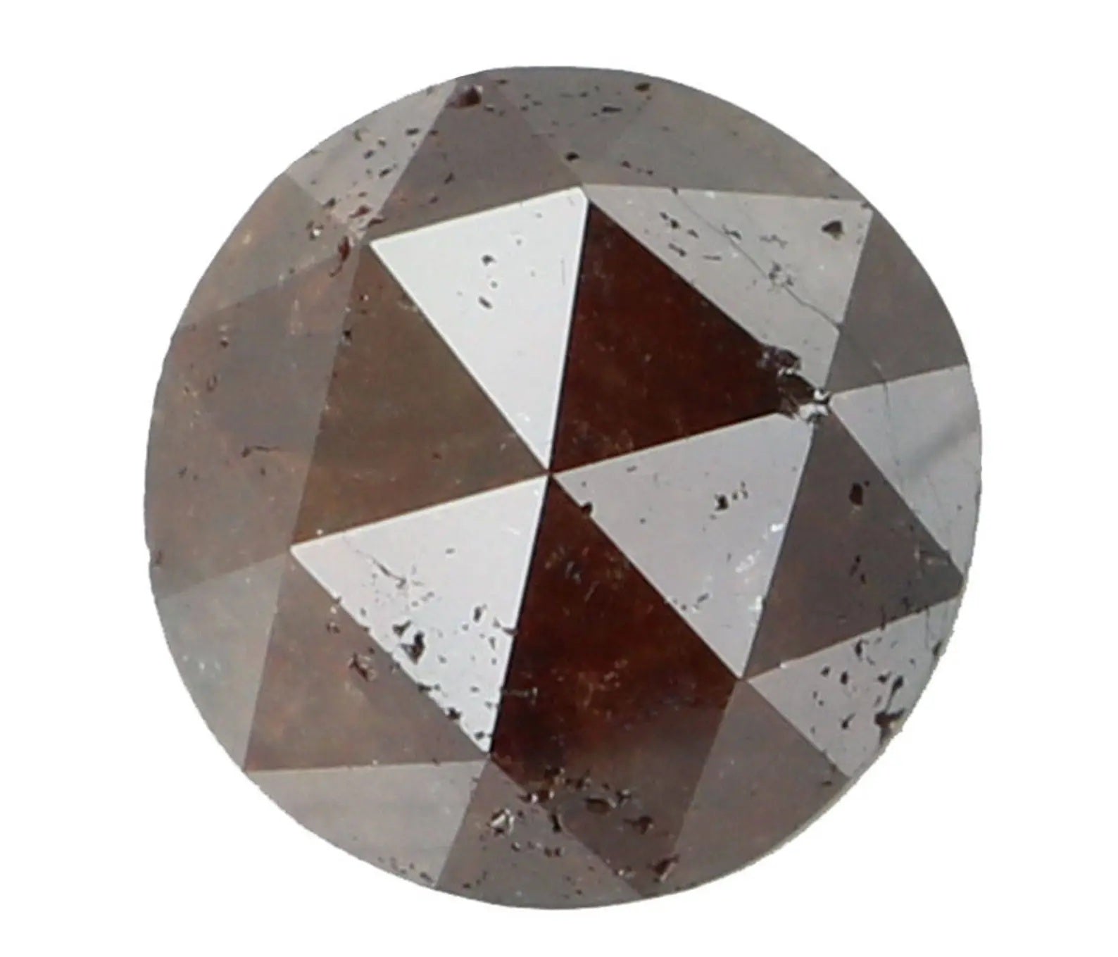 1.53 Ct Natural Loose Diamond Round Rose Cut Brown Color I3 Clarity 6.75 MM N7315