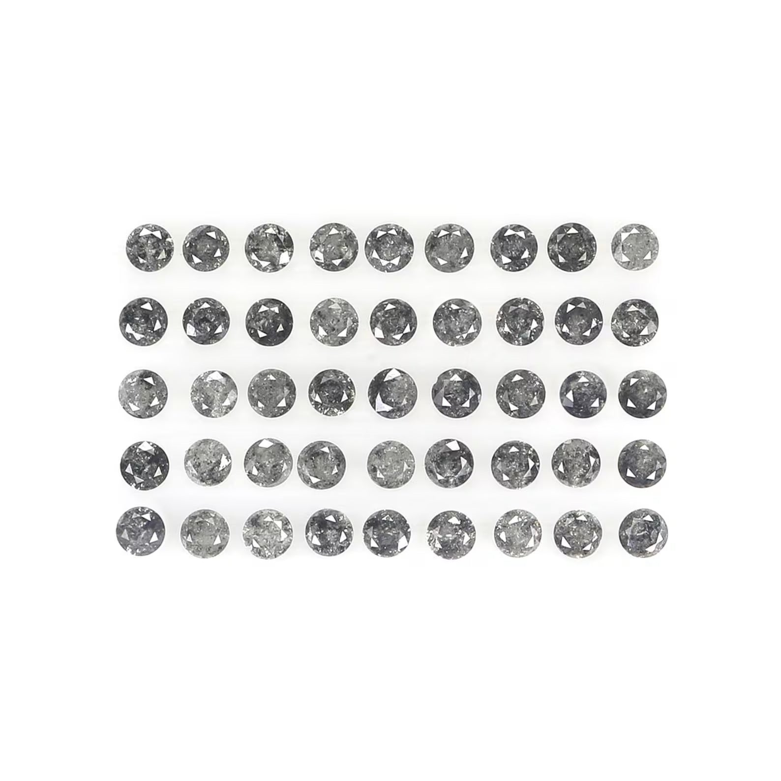 1.07 CT Natural Loose Round Shape Diamond Salt And Pepper Round Diamond 1.70 MM Natural Loose Black Grey Round Brilliant Cut Diamond NQ703