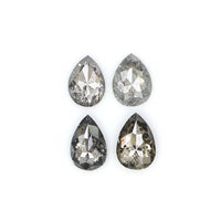 Natural Loose Pear Diamond, Salt And Pepper Pear Diamond, Natural Loose Diamond, Pear Rose Cut Diamond, 0.63 CT Pear Cut Diamond L2893