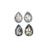 Natural Loose Pear Diamond, Salt And Pepper Pear Diamond, Natural Loose Diamond, Pear Rose Cut Diamond, 0.63 CT Pear Cut Diamond L2893