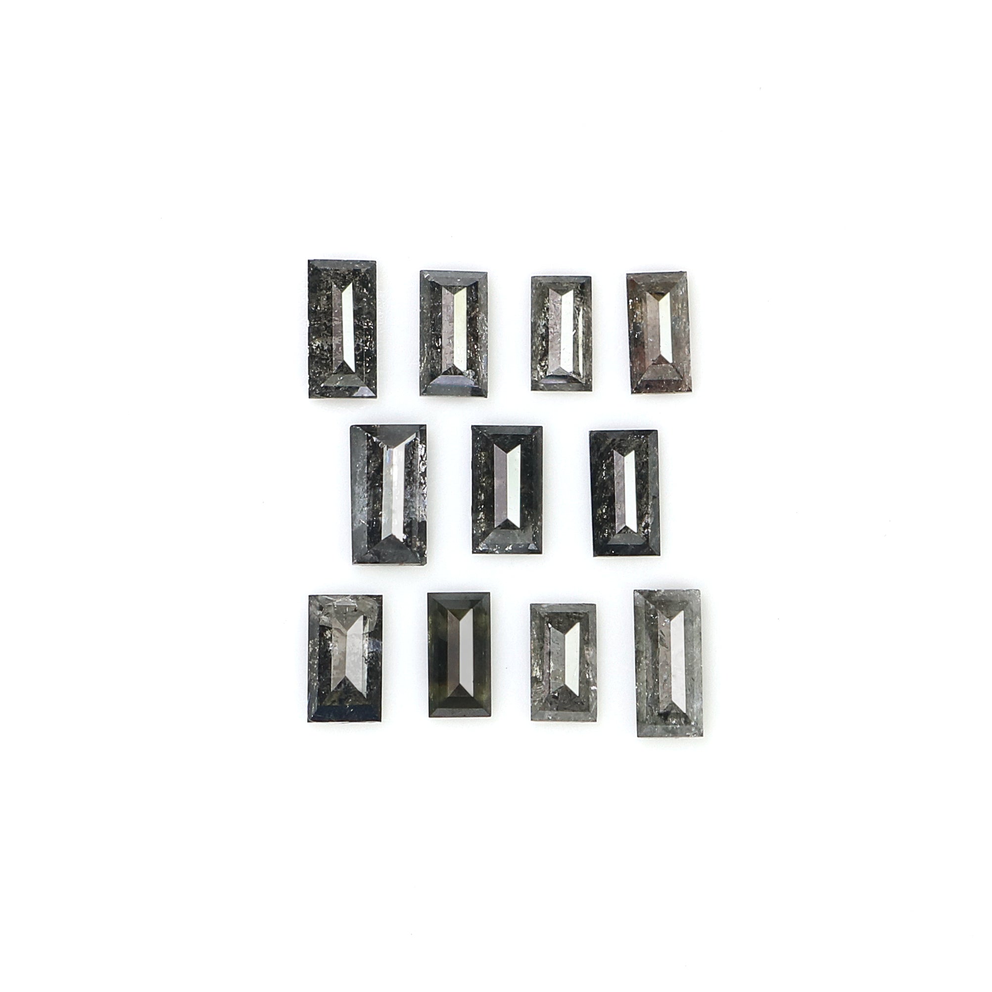 1.33 CT Natural Loose Baguette Cut Diamond Salt And Pepper Baguette Diamond 3.50 MM Natural Black Grey Color Baguette Rose Cut Diamond N1895