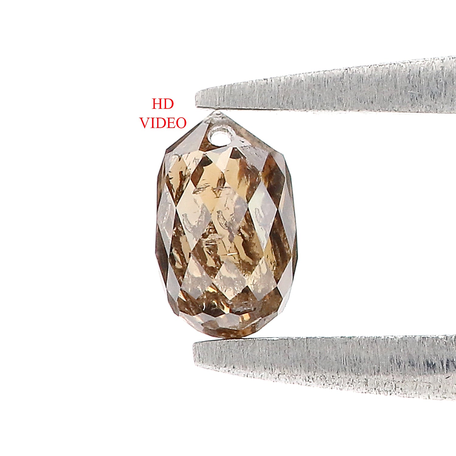 0.47 Ct Natural Loose Briolette Shape Diamond Brown Color Drop Diamond 5.10 MM Natural Loose Brown Color Briolette Rose Cut Diamond LQ9252