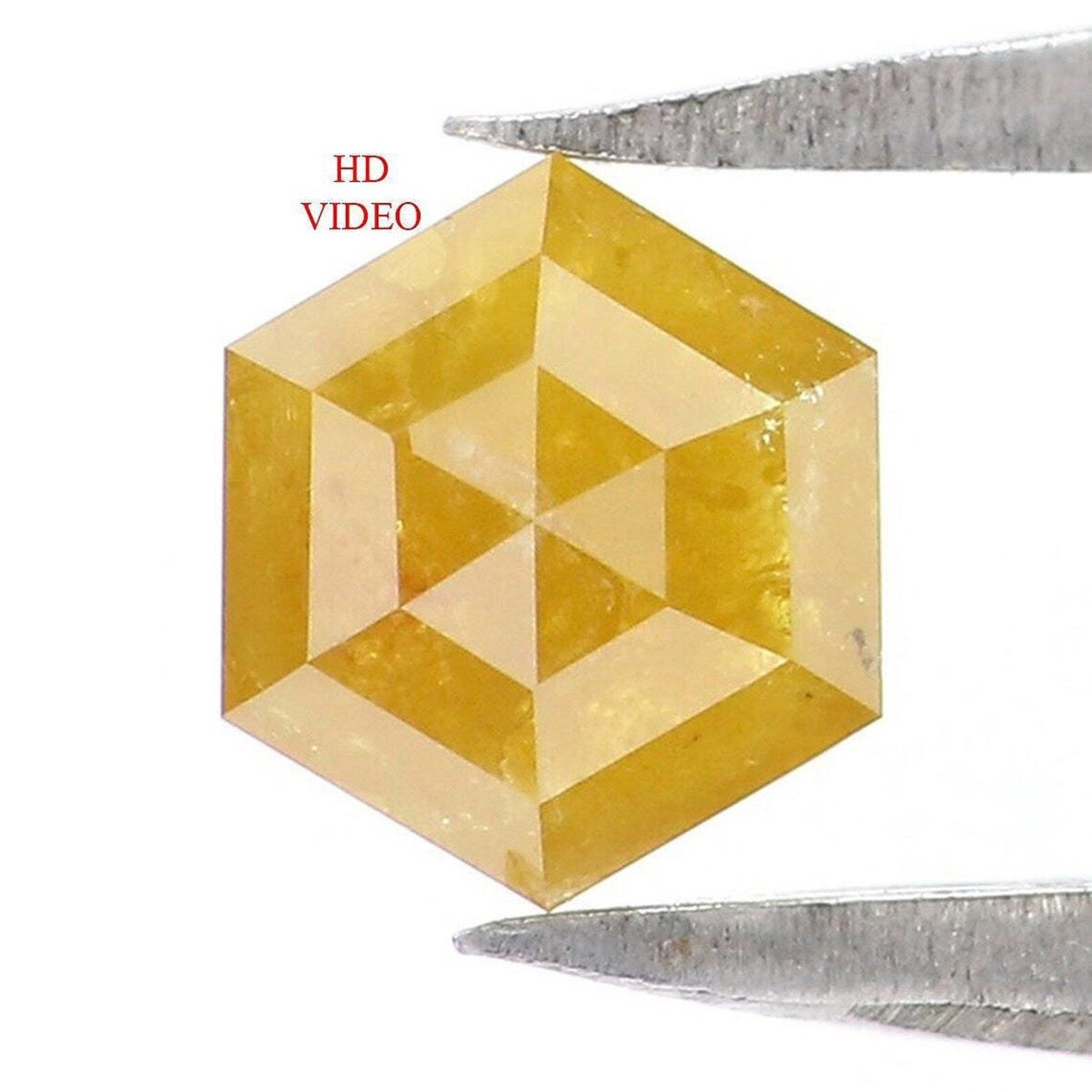 0.45 CT Natural Loose Hexagon Shape Diamond Yellow Color Hexagon Cut Diamond 5.10 MM Natural Loose Diamond Hexagon Rose Cut Diamond NQ1853