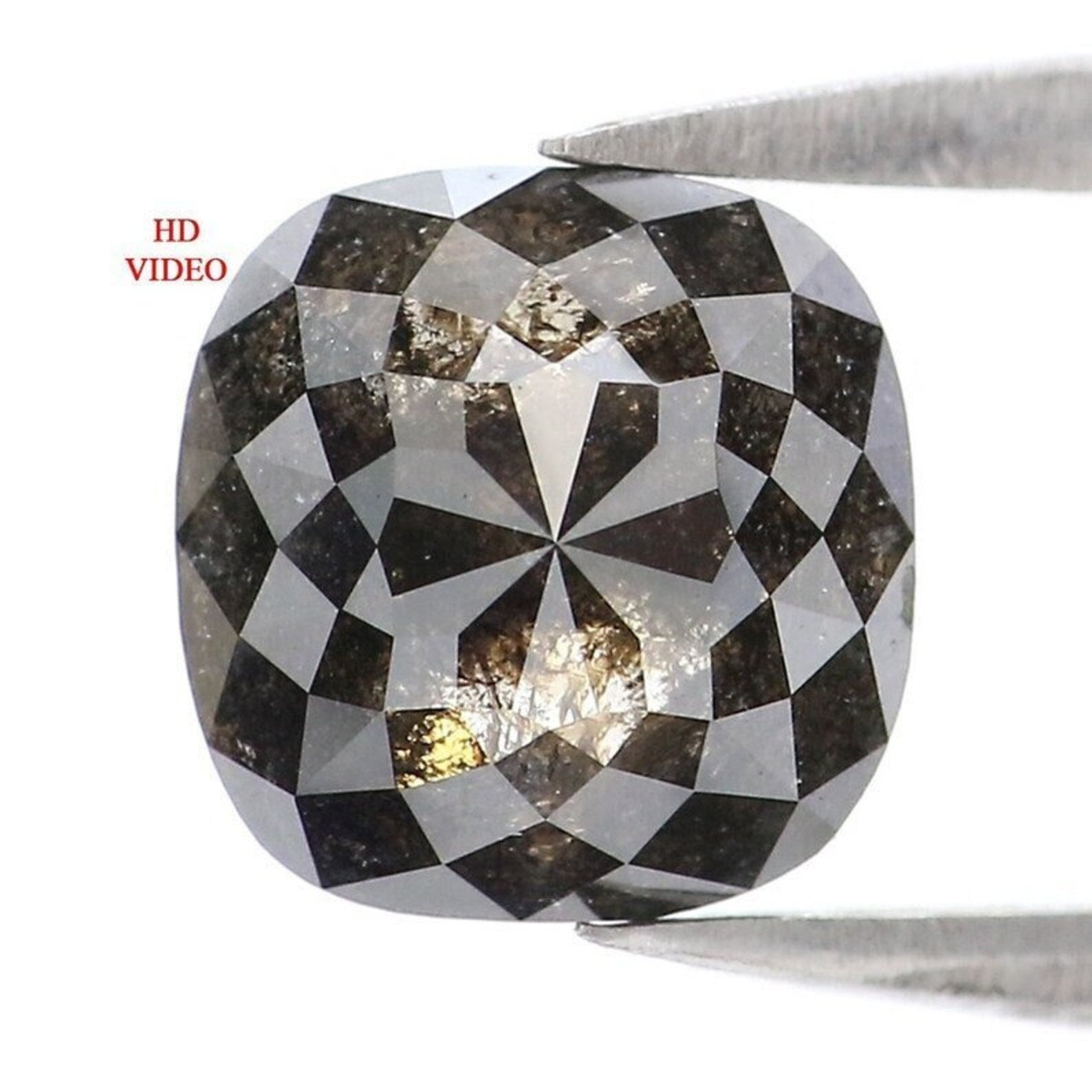 1.63 CT Natural Loose Cushion Shape Diamond Black Color Cushion Shape Diamond 7.35 MM Natural Loose Diamond Black Cushion Diamond NQ9429