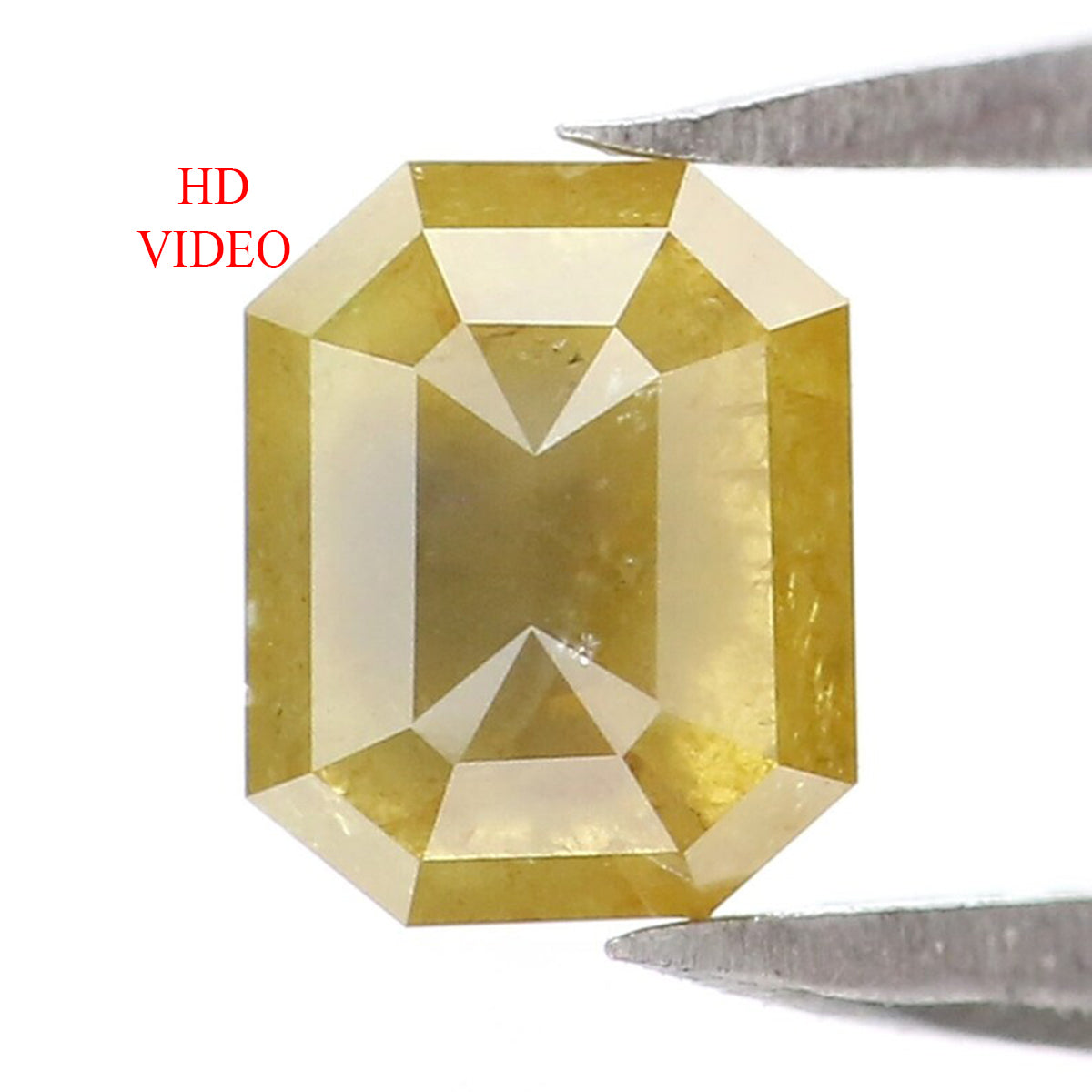 0.76 CT Natural Loose Emerald Shape Diamond Yellow Color Emerald Cut Diamond 5.75 MM Natural Yellow Color Emerald Rose Cut Diamond LQ1959