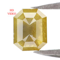 Natural Loose Emerald Diamond Yellow Color 0.76 CT 5.75 MM Emerald Shape Rose Cut Diamond L1959