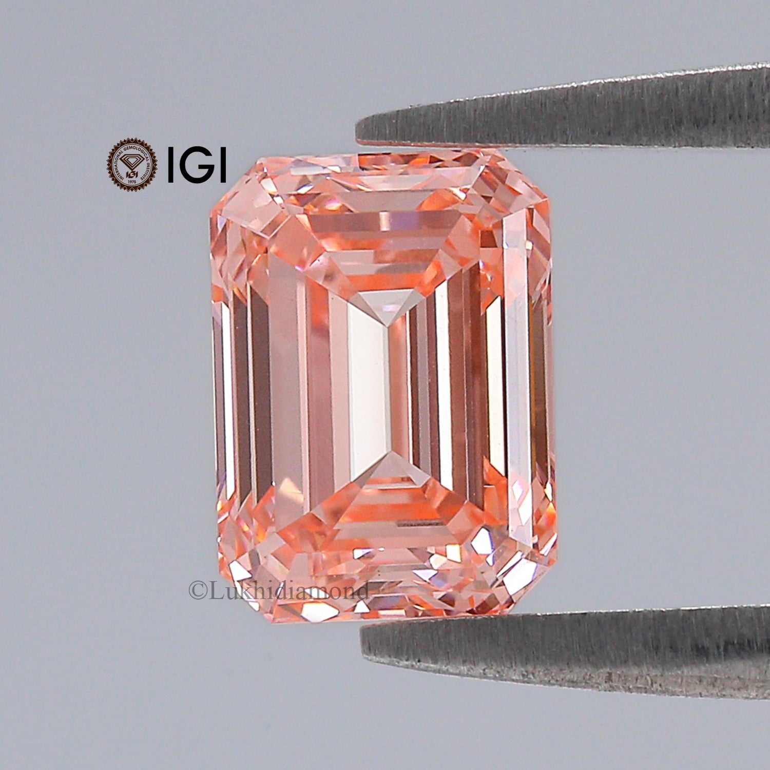 1.41 CT IGI Certified Emerald Cut Fancy Vivid Pink Color Diamond VS1 Clarity Diamond Lab Grown Diamond Lab Created Emerald CVD Diamond L3417