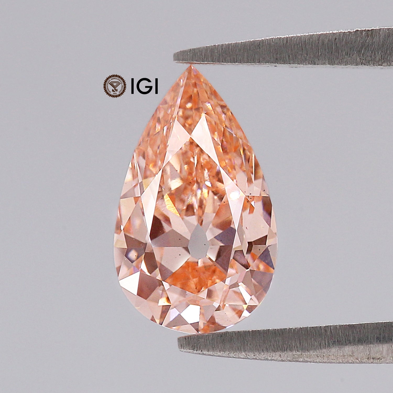 1.50 CT IGI Certified Pear Old European Cut Diamond Fancy Vivid Pink Color VS2 Clarity Lab Grown Diamond Lab Created Lab Diamond L3669