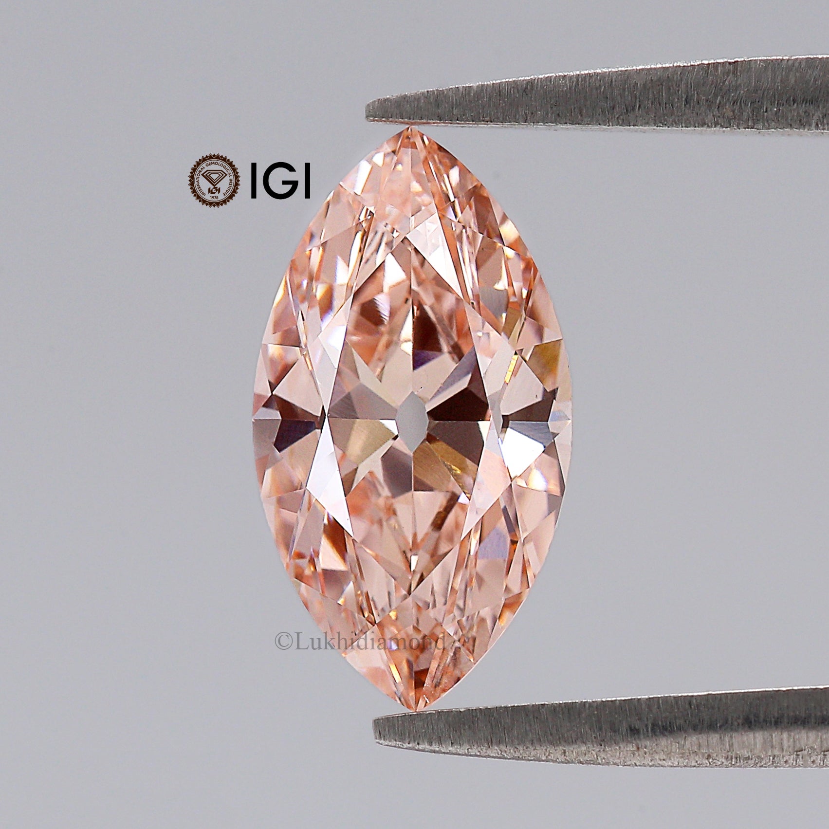 1.91 CT IGI Certified Marquise Brilliant Cut Diamond Fancy Vivid Pink Color VVS2 Clarity Lab Grown Diamond Lab Created CVD Diamond L3582