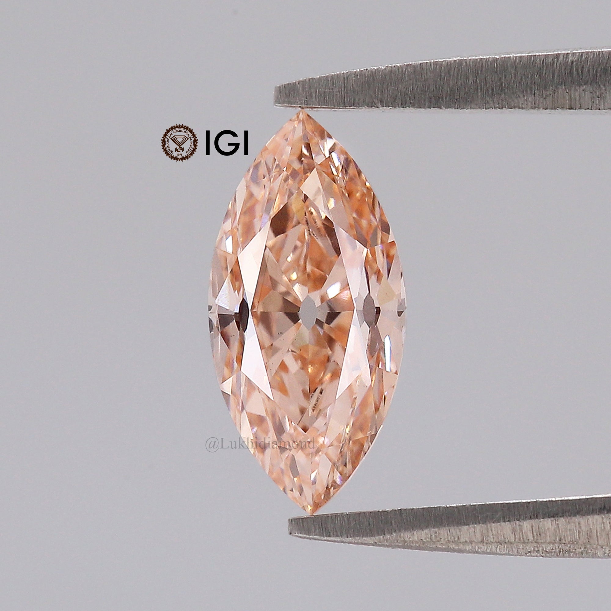 1.05 CT IGI Certified Marquise Old European Cut Diamond Fancy Vivid Pink Color VS1 Clarity Lab Grown Diamond Lab Created Diamond L3664