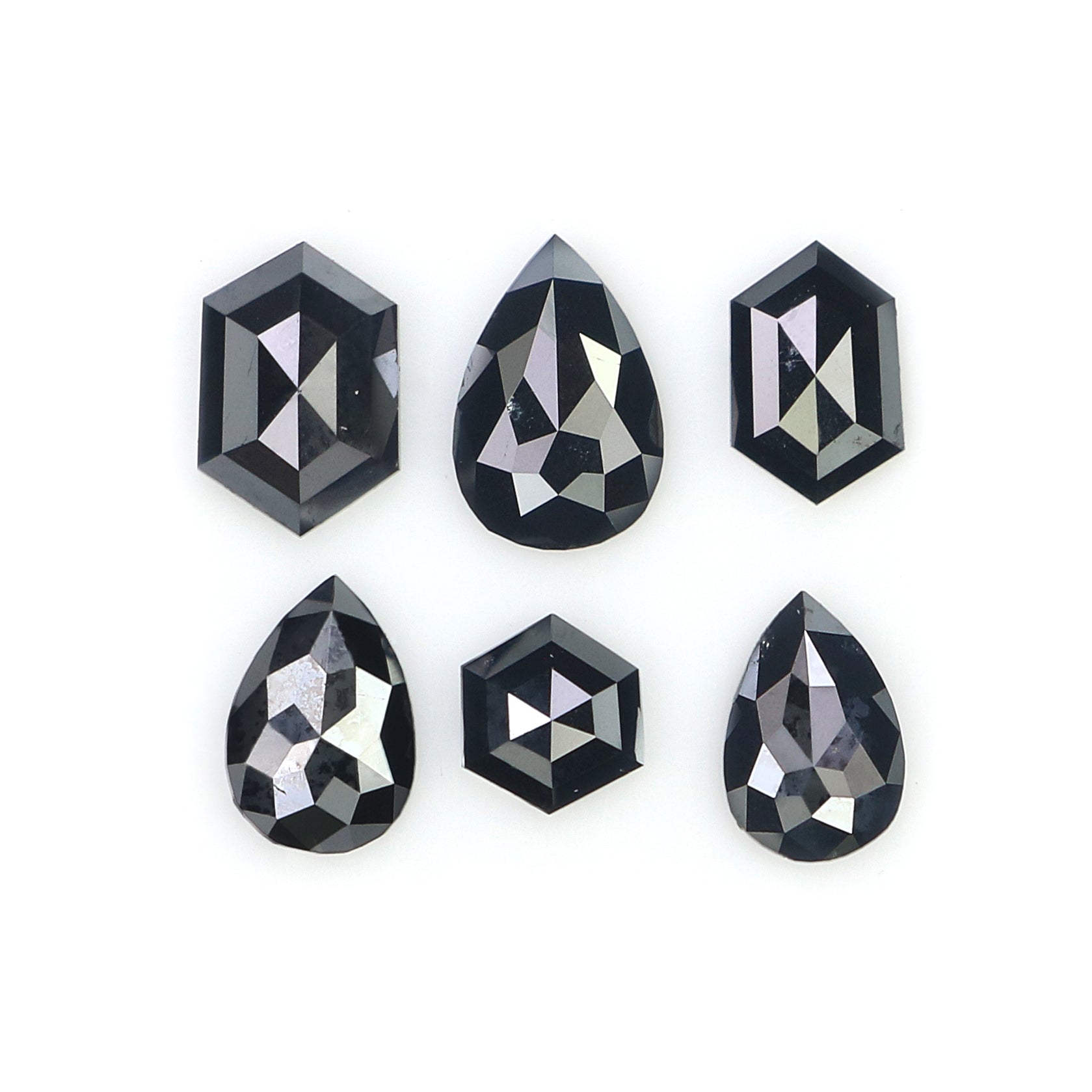 0.98 CT Natural Loose Mix Shape Diamond Black Color Mix Shape Diamond 5.05 MM Natural Loose Black Color Mix Shape Rose Cut Diamond L2701