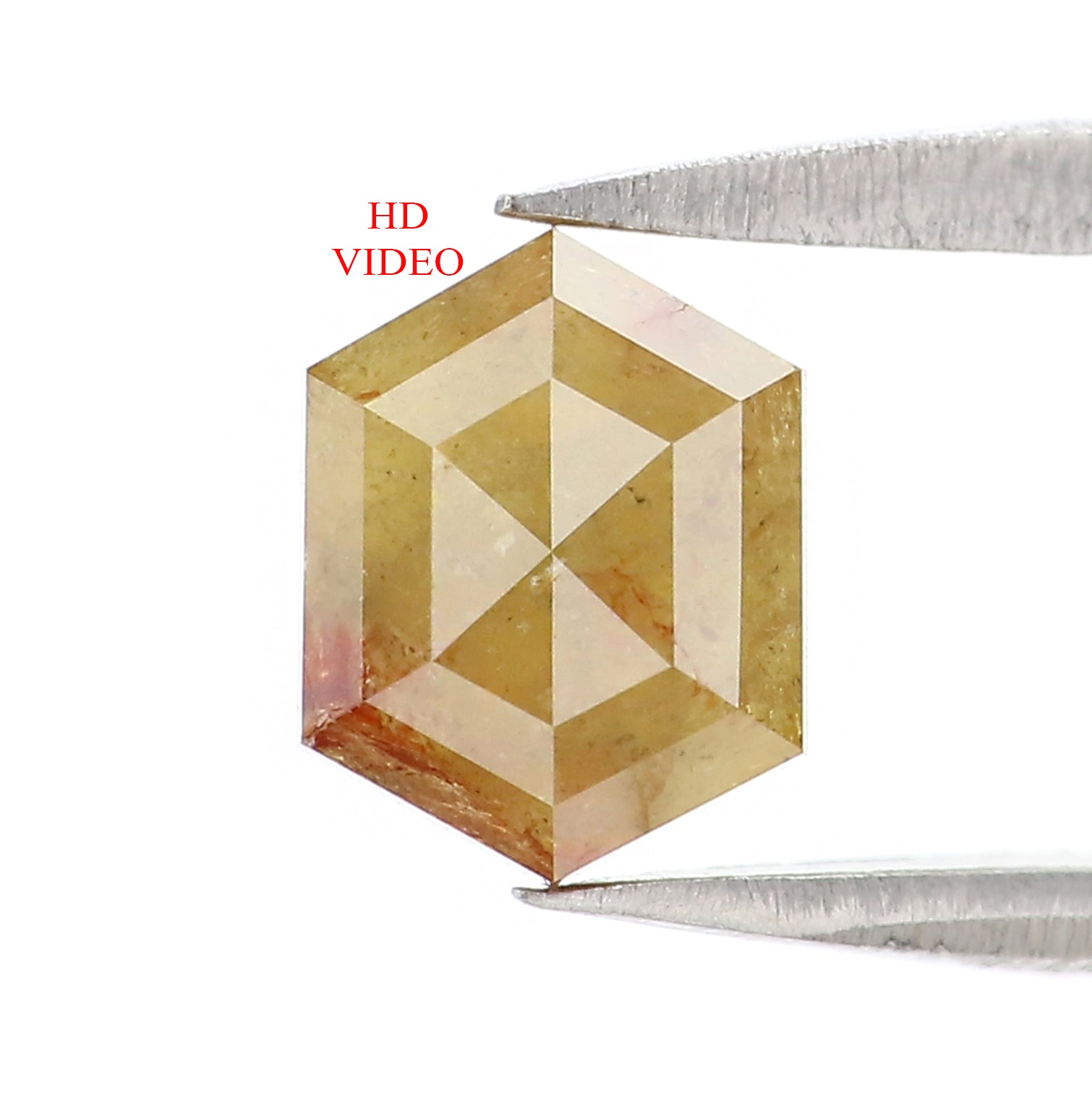 Natural Loose Hexagon Diamond, Yellow Color Diamond, Natural Loose Diamond, Hexagon Rose Cut Diamond, 1.01 CT Hexagon Shape Diamond L9917