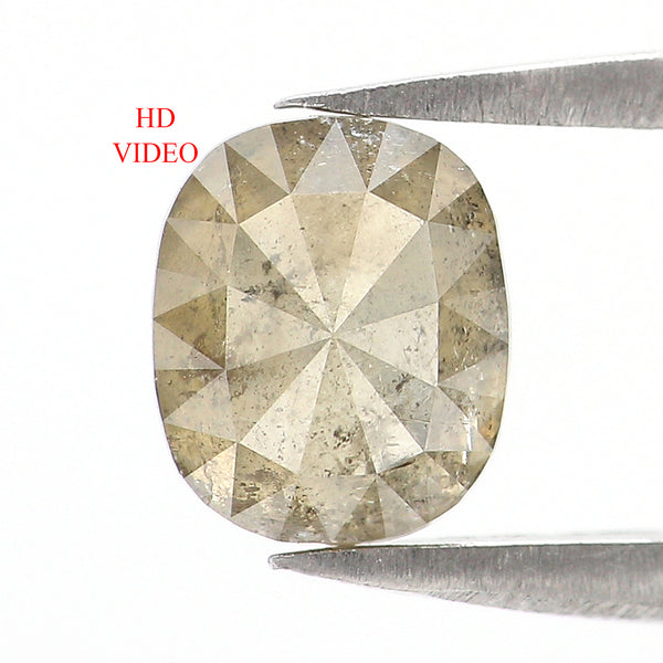 Natural Loose Cushion Diamond, Grey Color Diamond, Natural Loose Diamond, Cushion Rose Cut Diamond, 1.29 CT Cushion Shape Diamond KDL7333