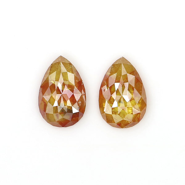 Natural Loose Pear Pair Diamond, Yellow Color Pear Diamond, Natural Loose Diamond, Pear Cut Diamond, Pear Pair, 1.43 CT Pear Shape L2989