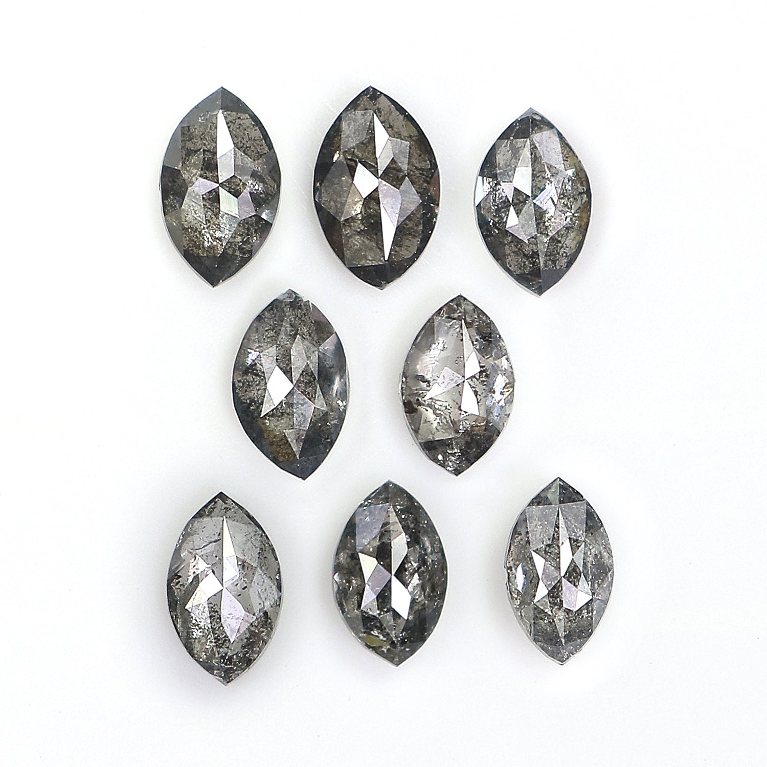 Natural Loose Marquise Salt And Pepper Diamond Black Grey Color 1.12 CT 4.26 MM Marquise Shape Rose Cut Diamond KDL2666