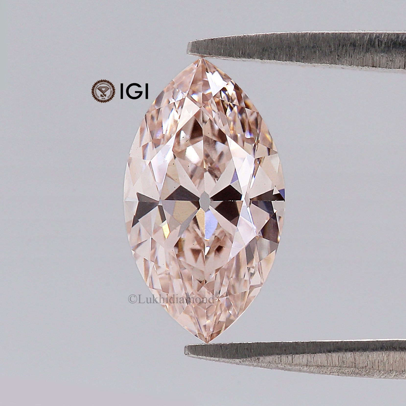 1.82 CT IGI Certified Marquise Brilliant Cut Diamond Fancy Brownish Pink Color VS1 Clarity Lab Grown Diamond Lab Created CVD Diamond L3571