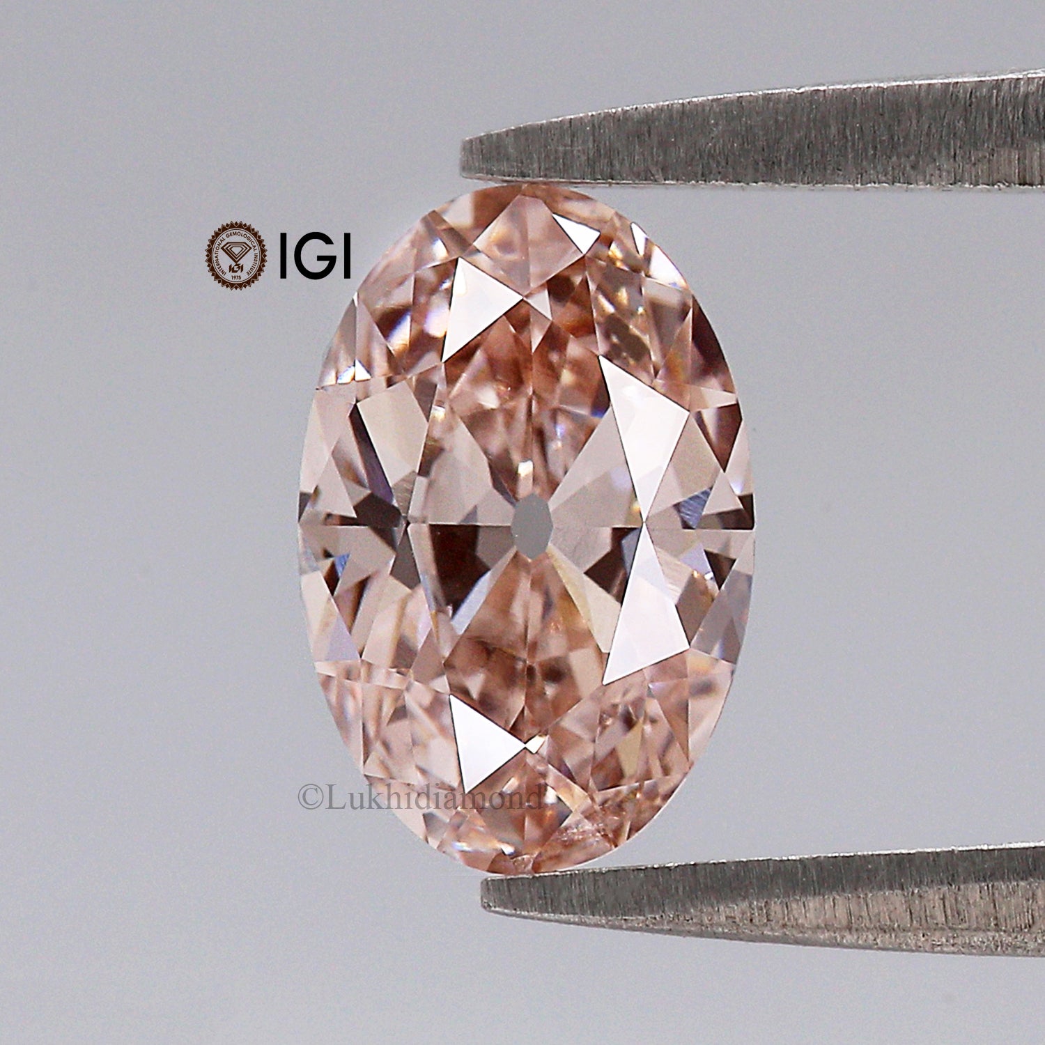 1.26 CT IGI Certified Oval Old European Cut Diamond Fancy Intense Pink Color VVS2 Clarity Lab Grown Diamond Lab Created CVD Diamond L3576
