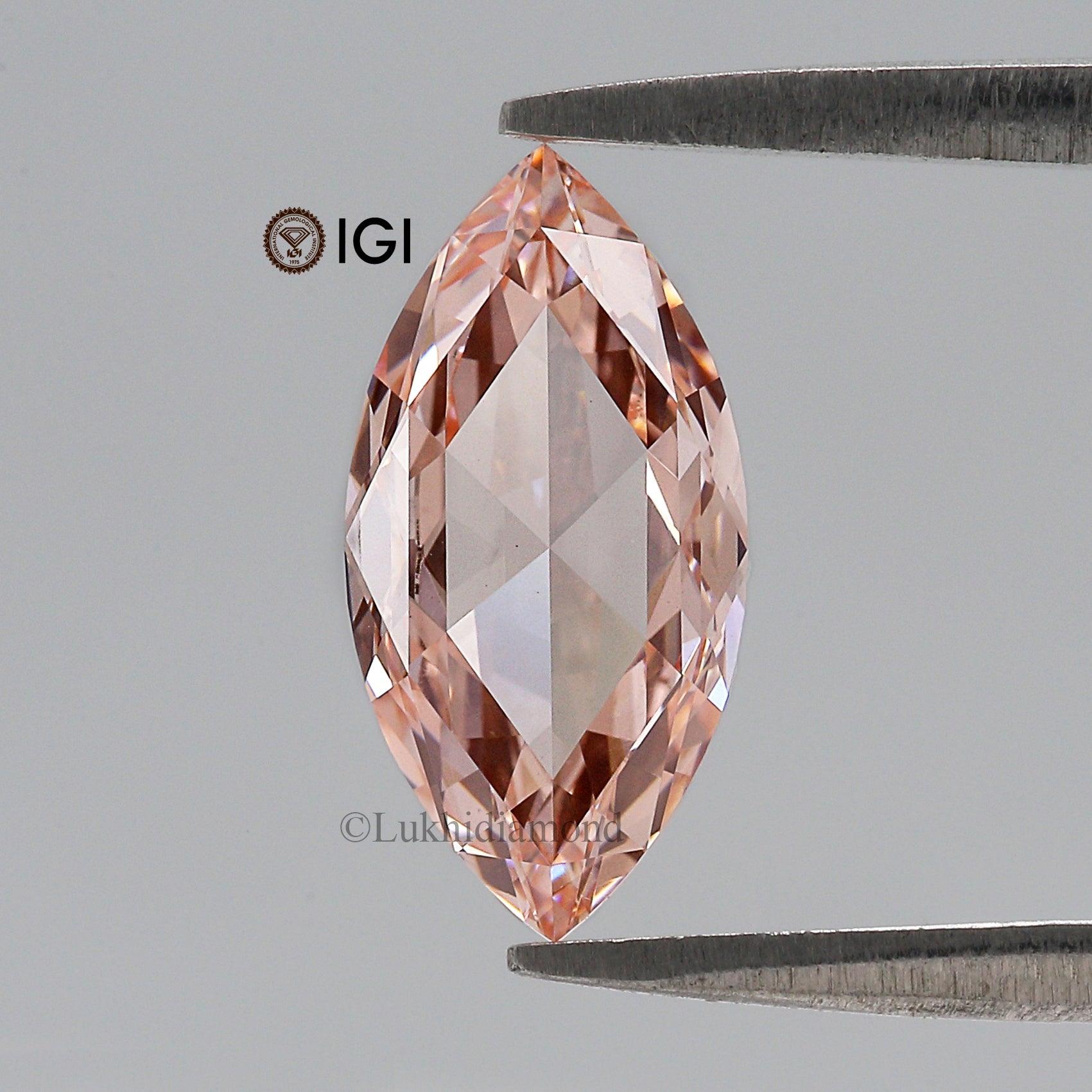 1.59 CT IGI Certified Marquise Rose Cut Fancy Intense Pink Color Diamond VS1 Clarity Diamond Lab Grown CVD Diamond Lab Created Diamond L3327