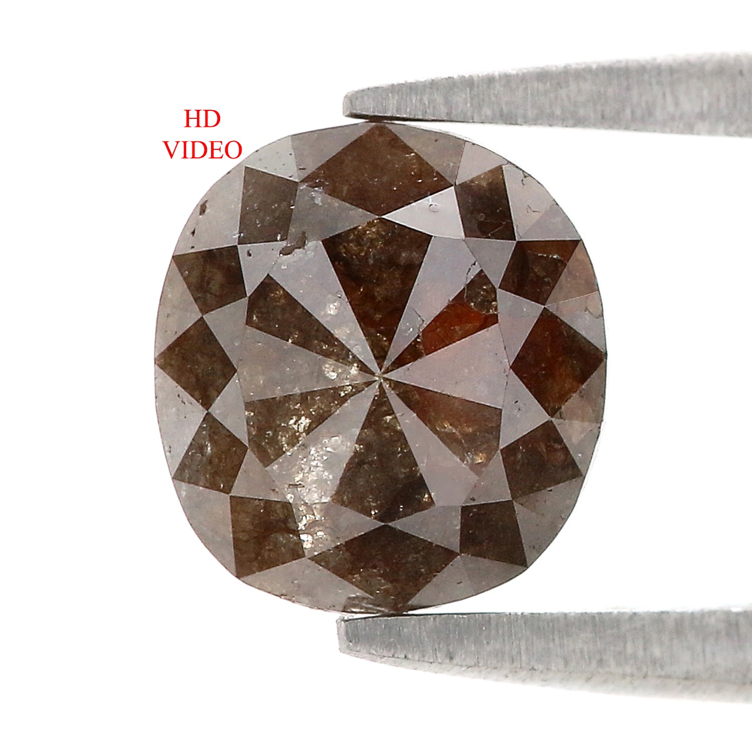 1.70 CT Natural Loose Cushion Shape Diamond Brown Color Cushion Cut Diamond 7.60 MM Natural Loose Diamond Cushion Rose Cut Diamond N2665