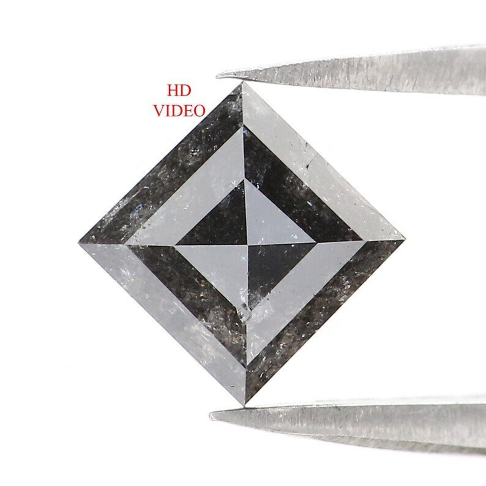1.25 CT Natural Loose Kite Shape Diamond Salt And Pepper Kite Cut Diamond 8.00 MM Natural Loose Diamond Black Grey Kite Shape Diamond QN822