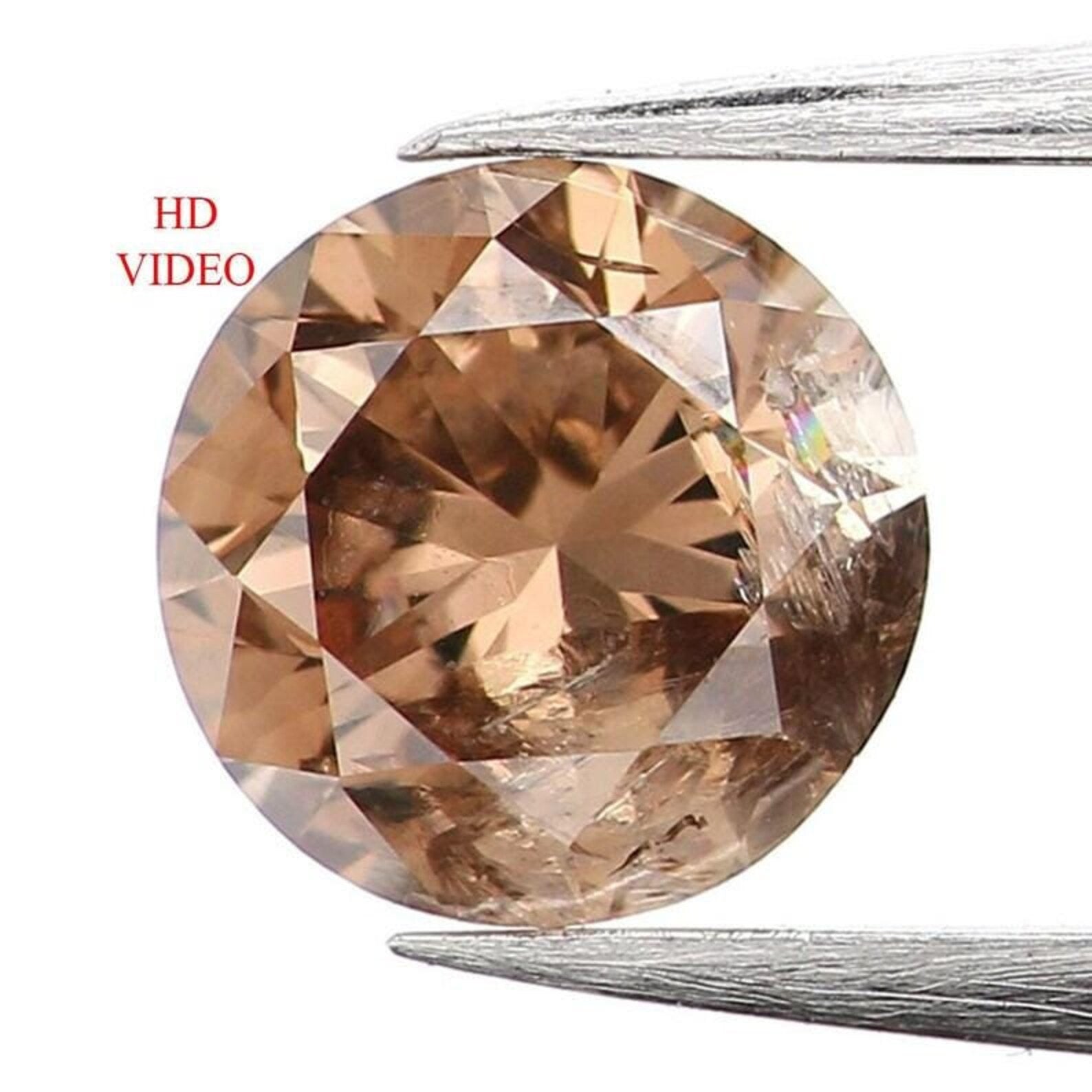 0.39 Ct Natural Loose Round Shape Diamond Brown Color Round Diamond 4.55 MM Natural Loose Brown Color Round Brilliant Cut Diamond NQ1220