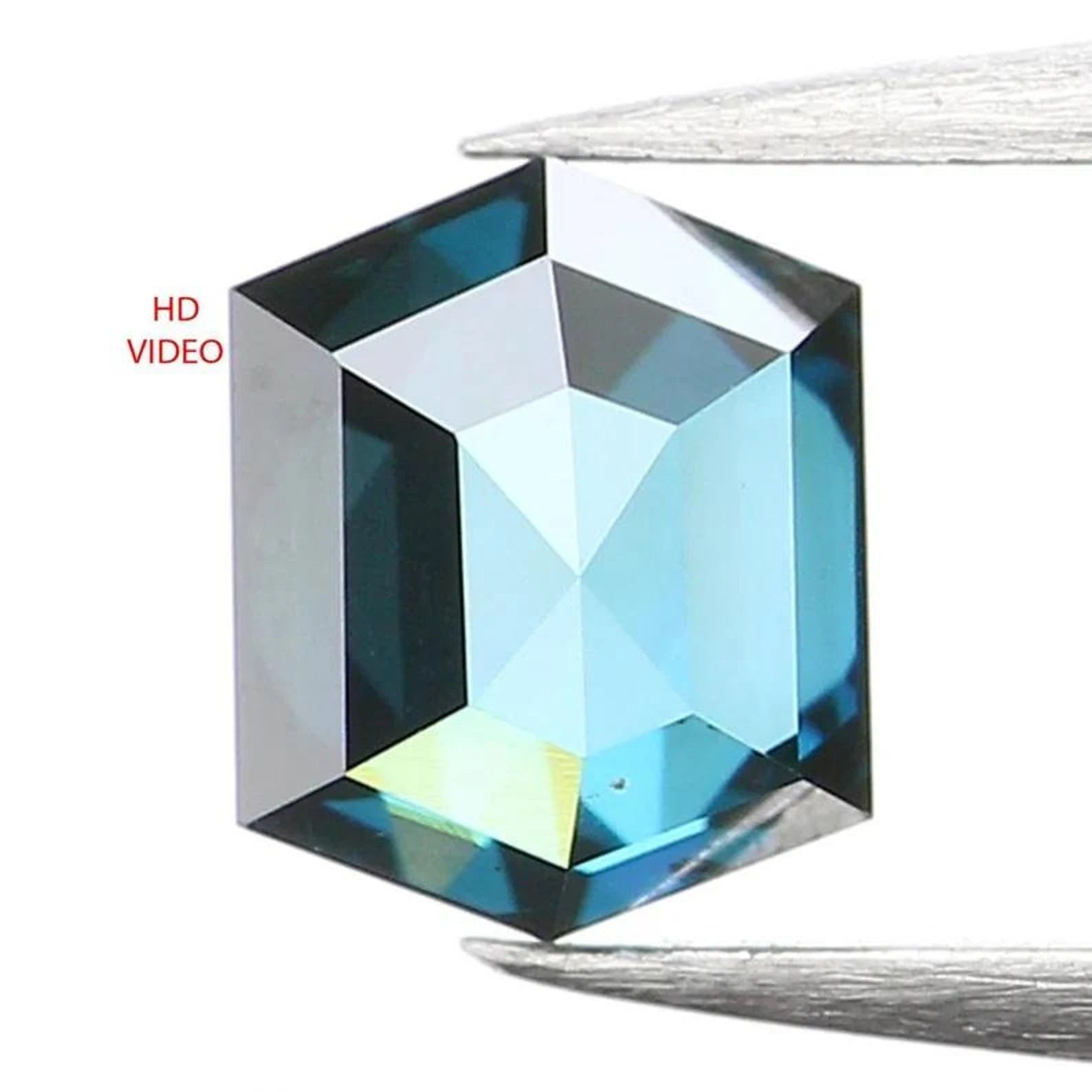 0.34 Ct Natural Loose Hexagon Shape Diamond Blue Color Hexagon Diamond 4.45 MM Natural Diamond Blue Color Hexagon Rose Cut Diamond NQ1395