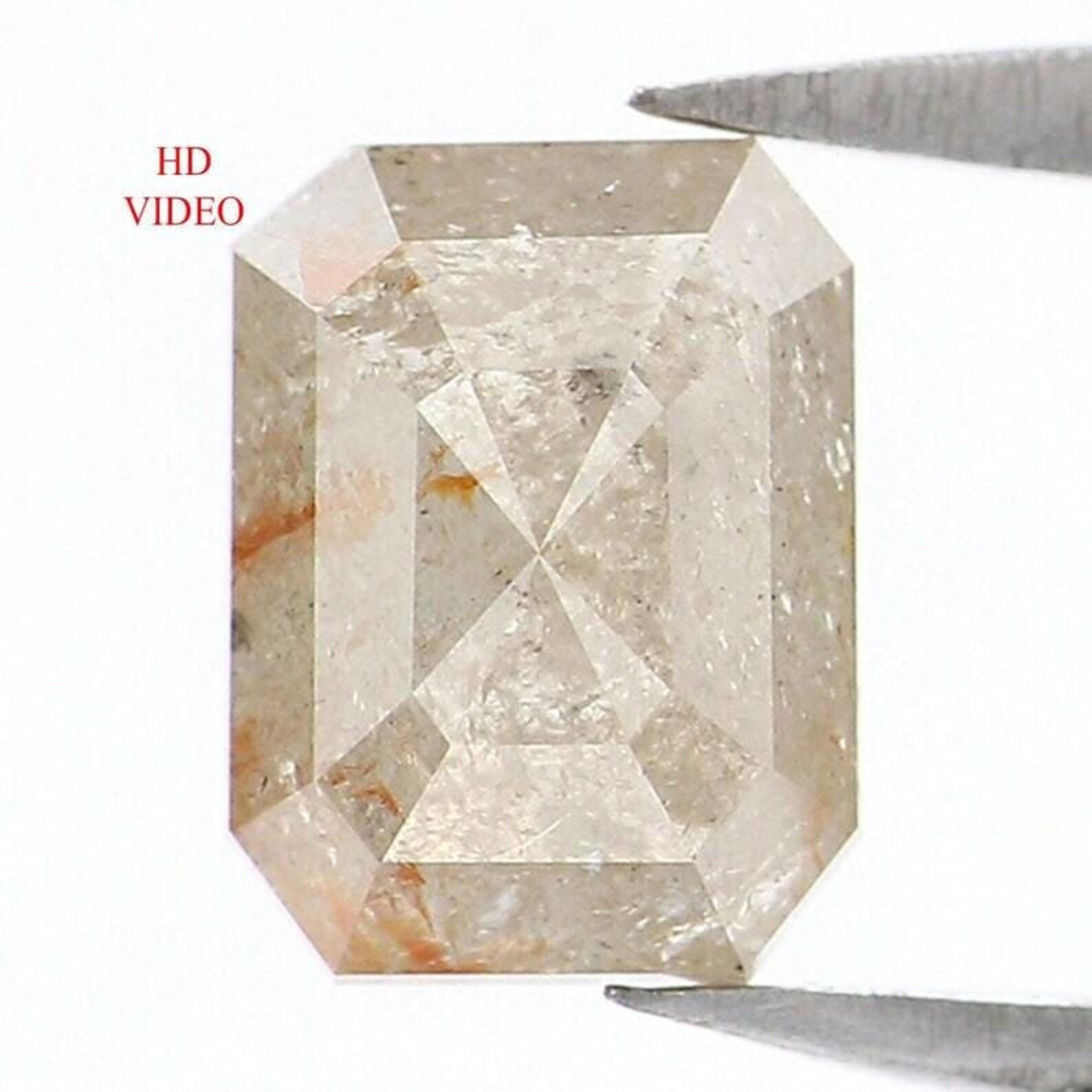 1.26 CT Natural Loose Emerald Shape Diamond Grey Color Emerald Cut Diamond 6.95 MM Natural Loose Grey Color Emerald Rose Cut Diamond NQ700