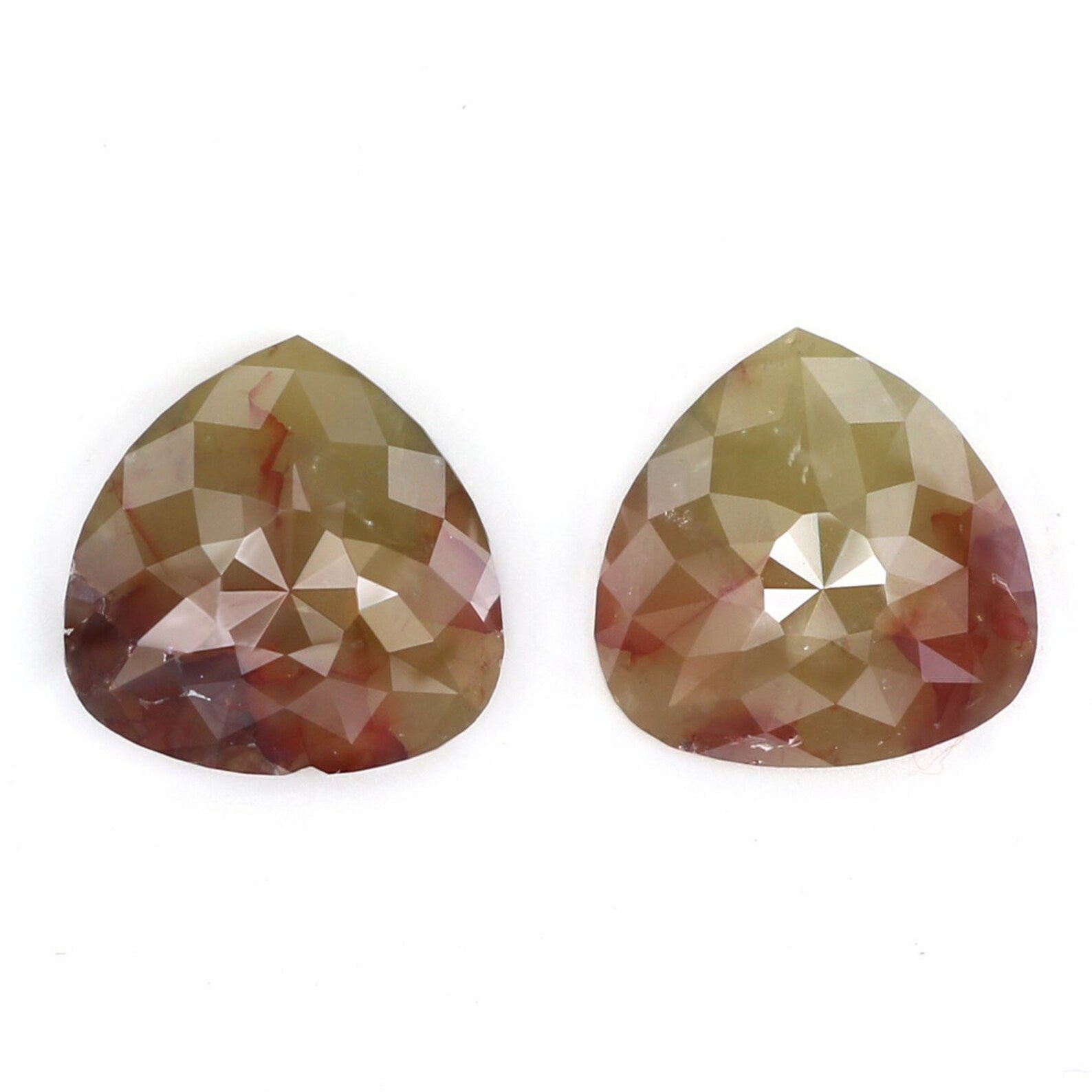 1.85 CT Natural Loose Pear Shape Pair Diamond Brown Green Color Pear Pair Diamond 7.10 MM Natural Loose Pear Pair Rose Cut Diamond KDN6993