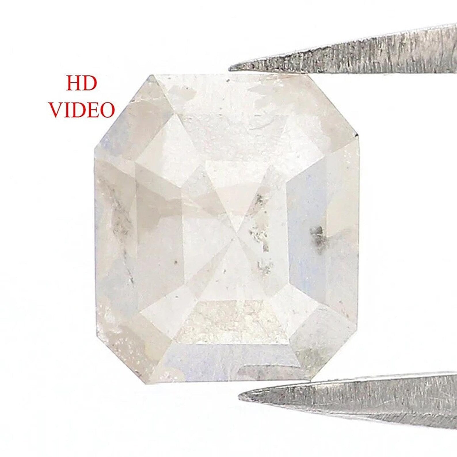 0.91 CT Natural Loose Emerald Shape Diamond White Color Emerald Cut Diamond 6.40 MM Natural Loose Grey Color Emerald Rose Cut Diamond NQ7692