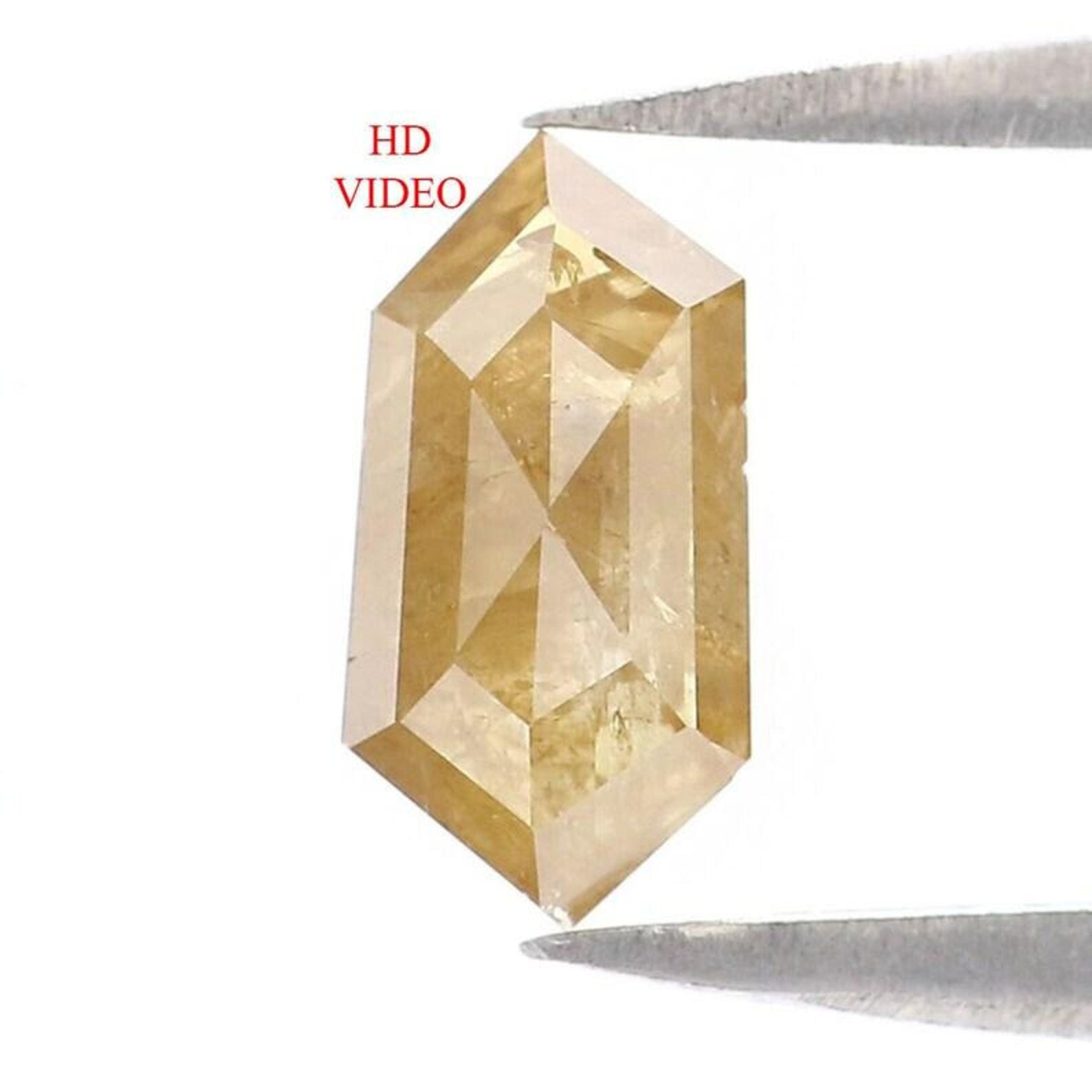 0.77 CT Natural Loose Hexagon Cut Diamond Yellow Color Hexagon Diamond 7.80 MM Natural Yellow Color Diamond Hexagon Rose Cut Diamond NQ8697