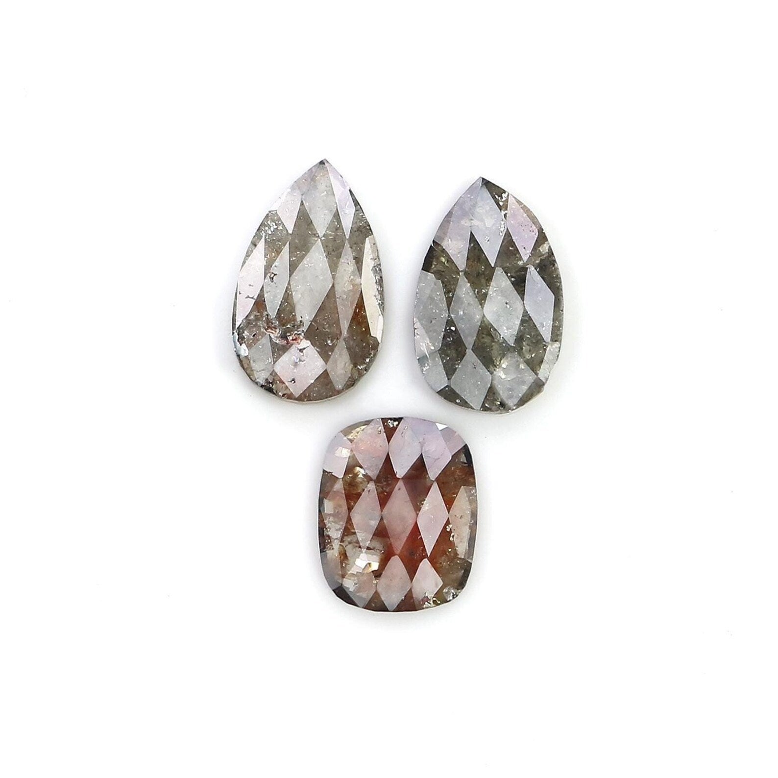 2.07 Ct Natural Loose Mix Shape Diamond Black Color Mix Shape Diamond 9.15 MM Natural Loose Brown Color Mix Shape Rose Cut Diamond NQ2549