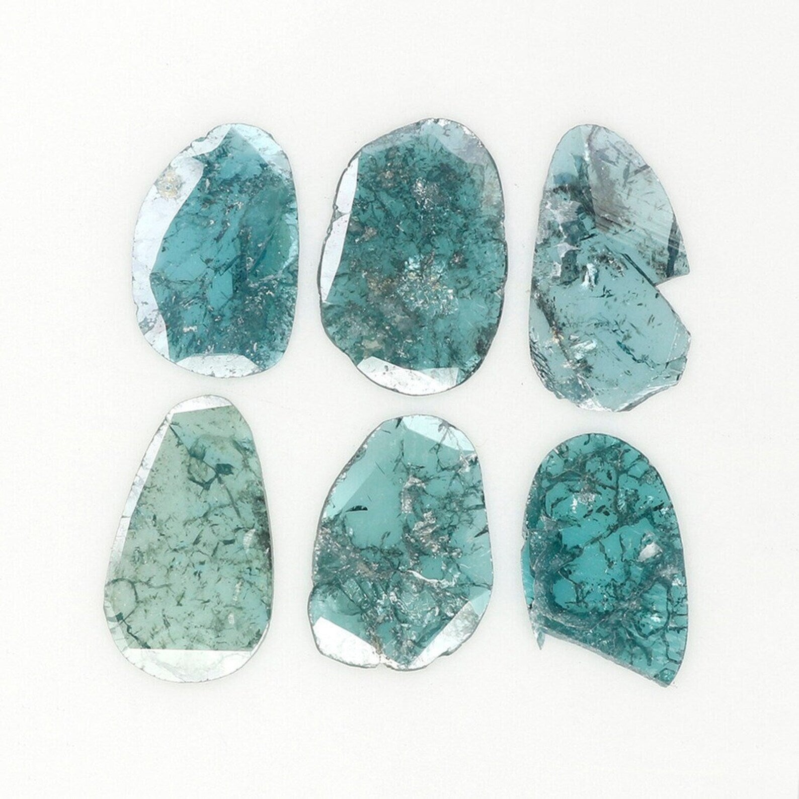 1.95 CT Natural Loose Slice Shape Diamond Blue Color Slice Diamond 9.00 MM Natural Slice Diamond Irregular Cut Slice Shape Diamond NQ1319